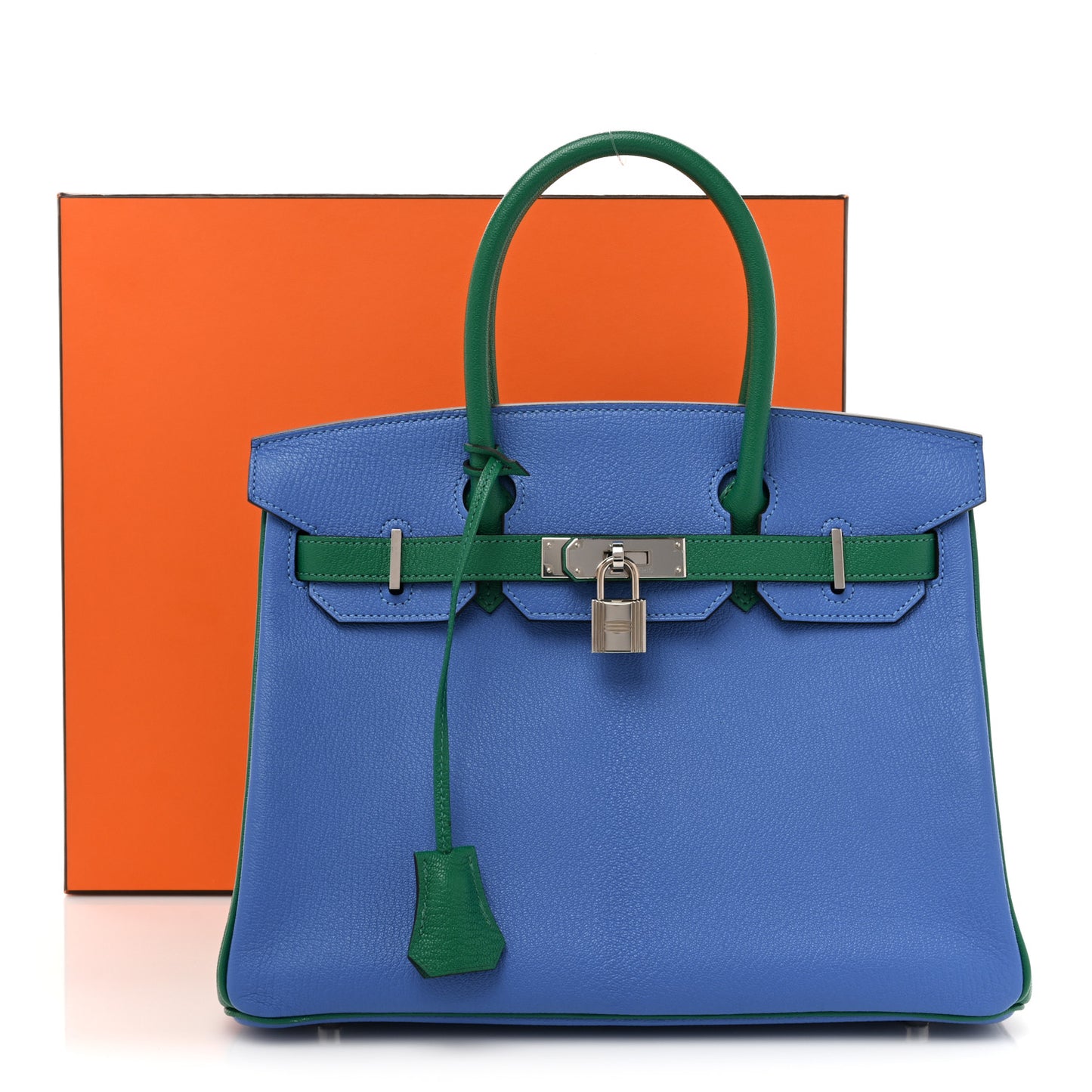 Chevre Mysore Horseshoe Birkin 30 Bleu Hydra Vert Bengale