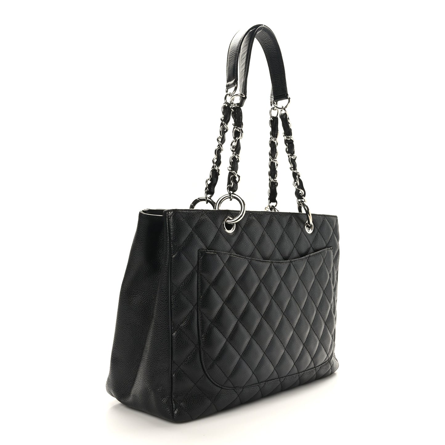 Caviar Quilted Grand Shopping Tote GST Black