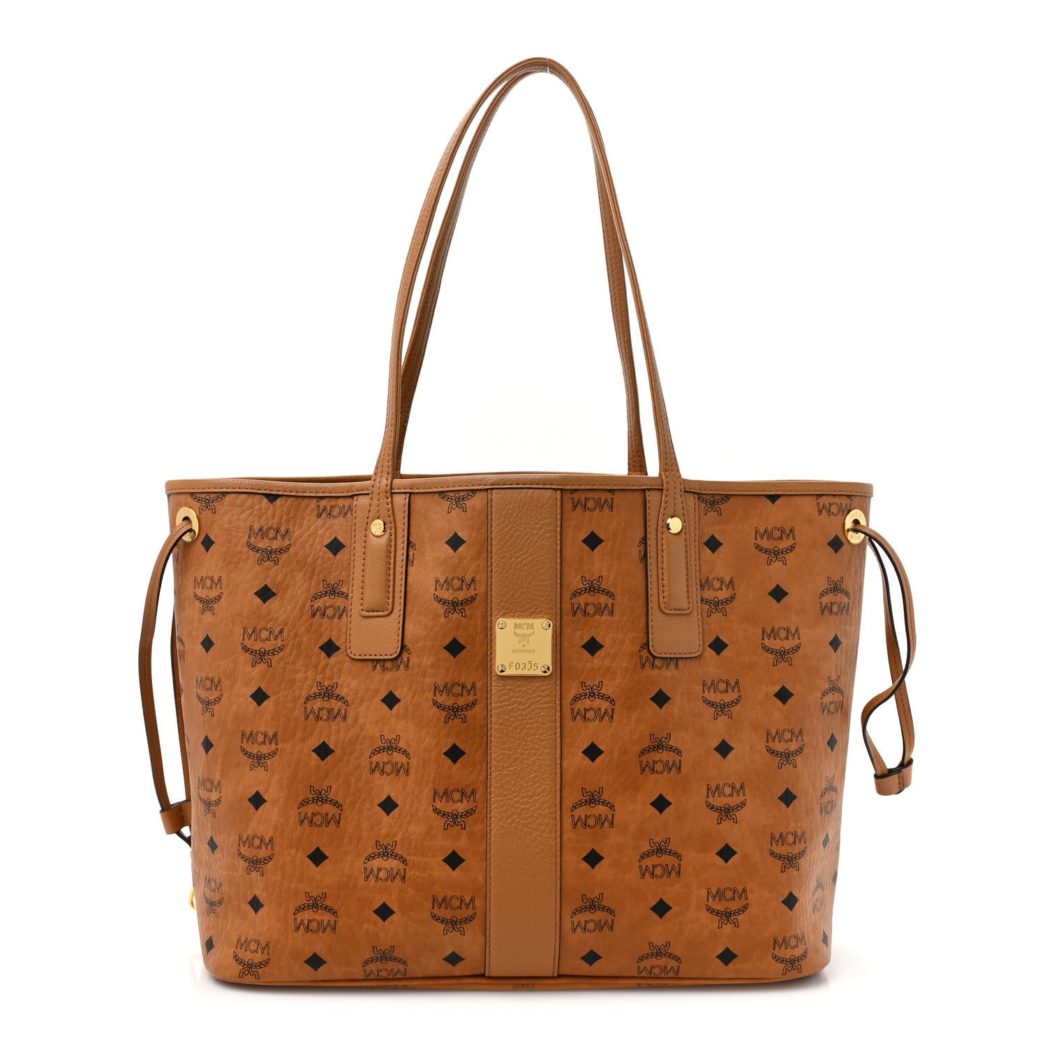 MCM Visetos Large Liz Reversible Shopper Tote Cognac 1 of 17