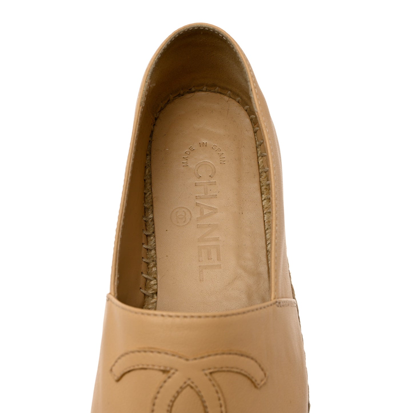 Lambskin CC Espadrilles 36 Beige Black