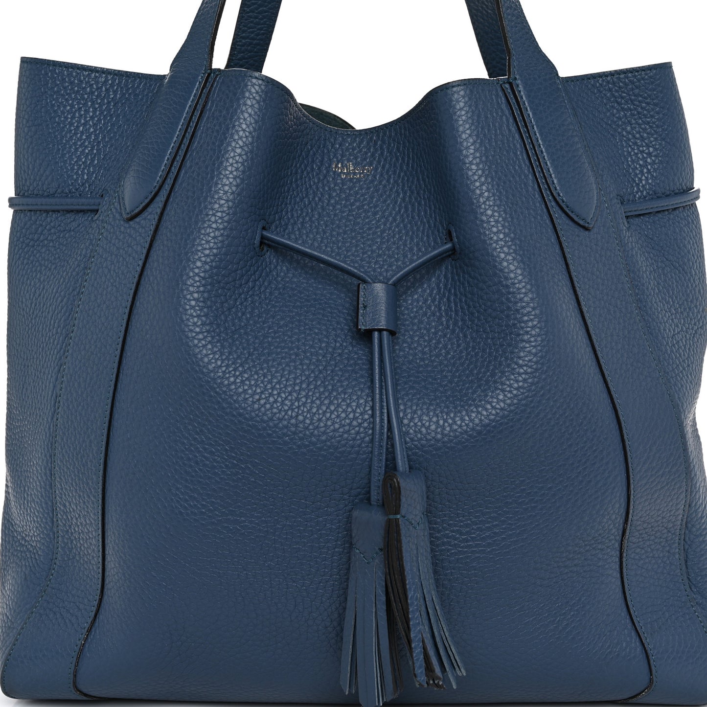 Heavy Grain Calfskin Millie Tote Dark Blue