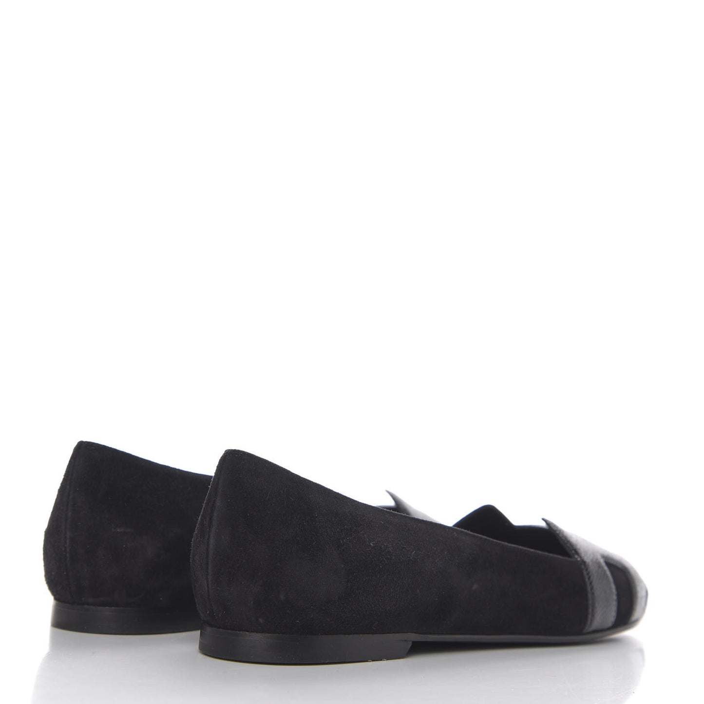 Velvet Goatskin Patent Epsom Nice Ballerina Flats 37 Black