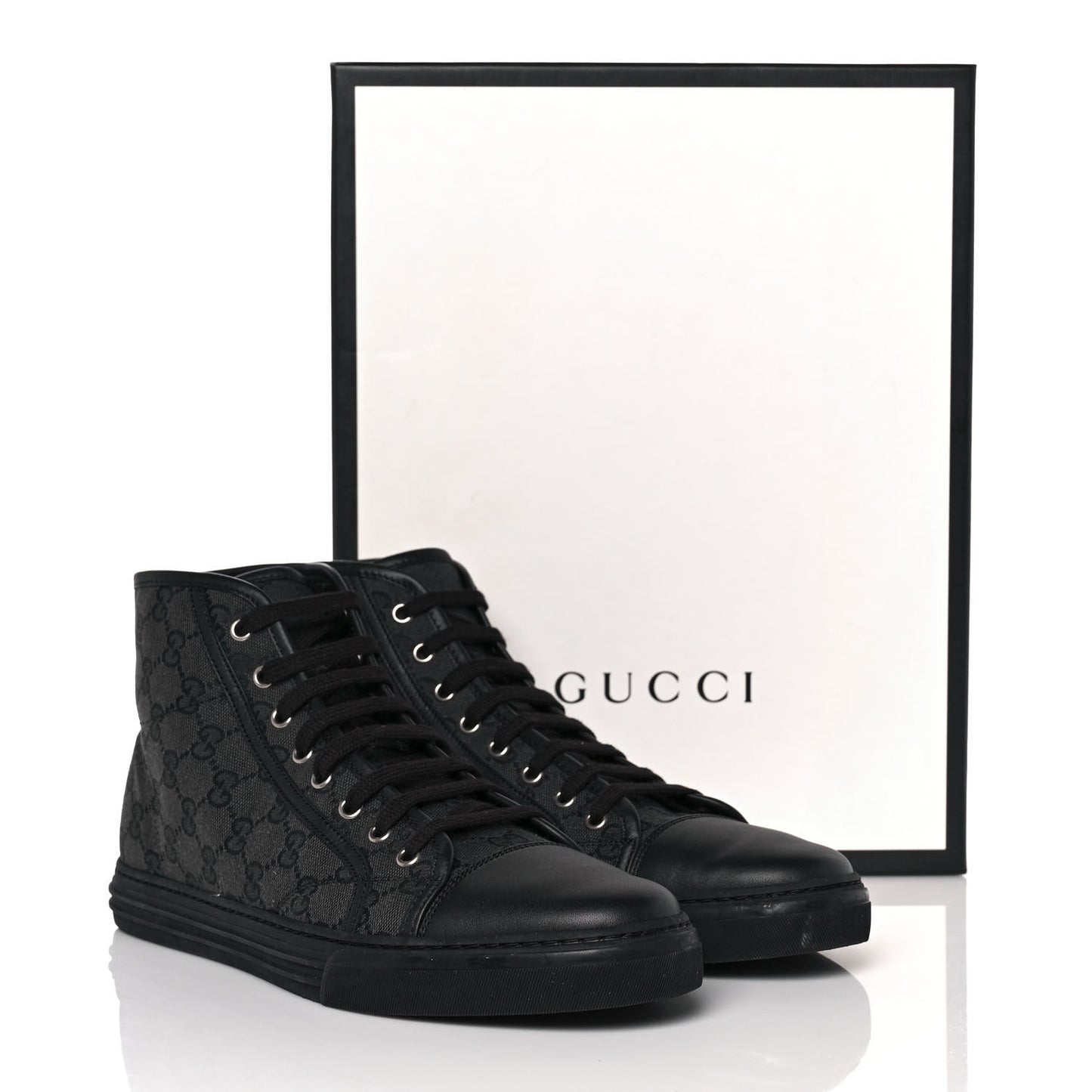 Monogram Mens High Top Sneakers 10 Black