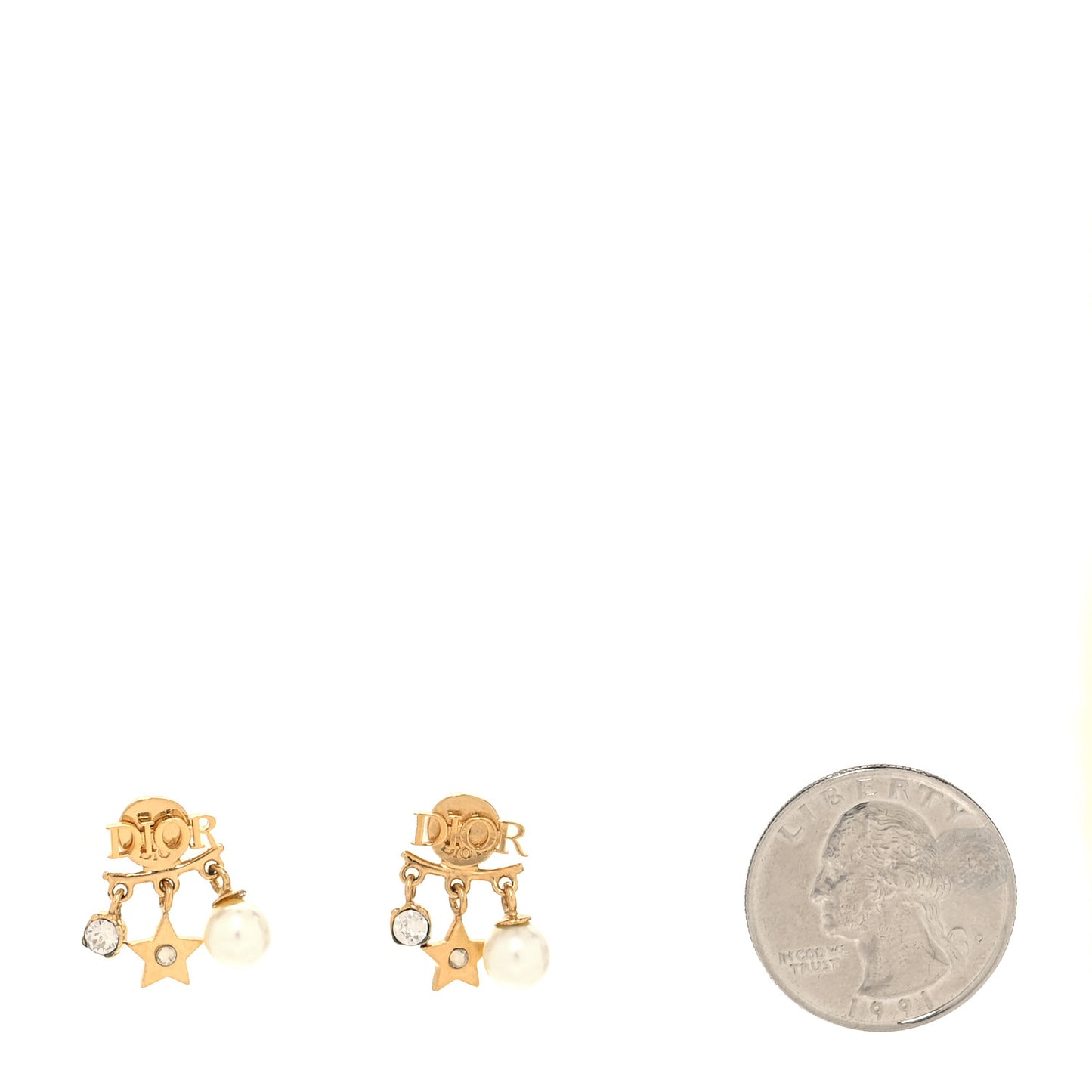Pearl Crystal Dio(r)evolution Earrings Aged Gold