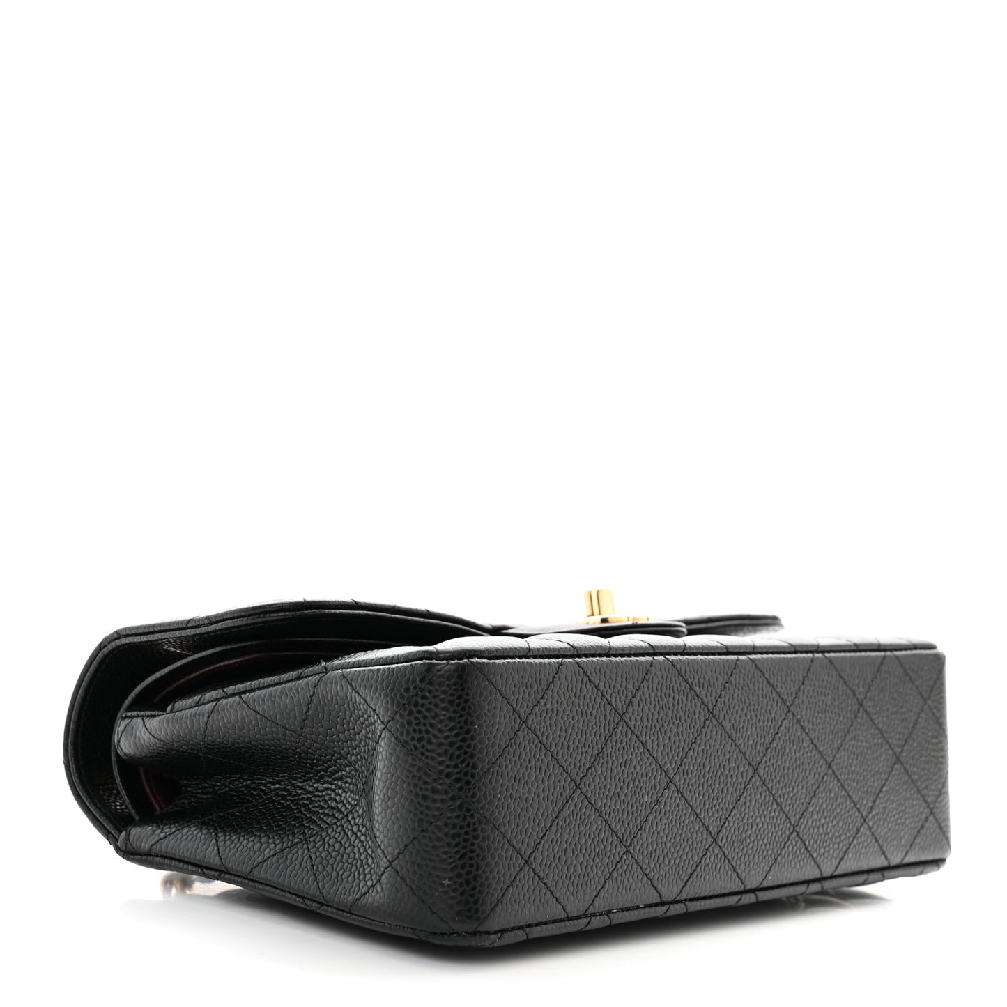 Caviar Quilted Small Double Flap Black