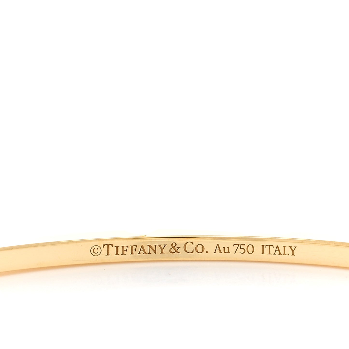 18K Yellow Gold Diamond T Hinged Wire Bangle Bracelet