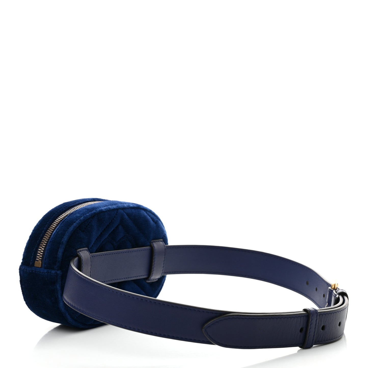 Velvet Matelasse GG Marmont Belt Bag Cobalt Blue