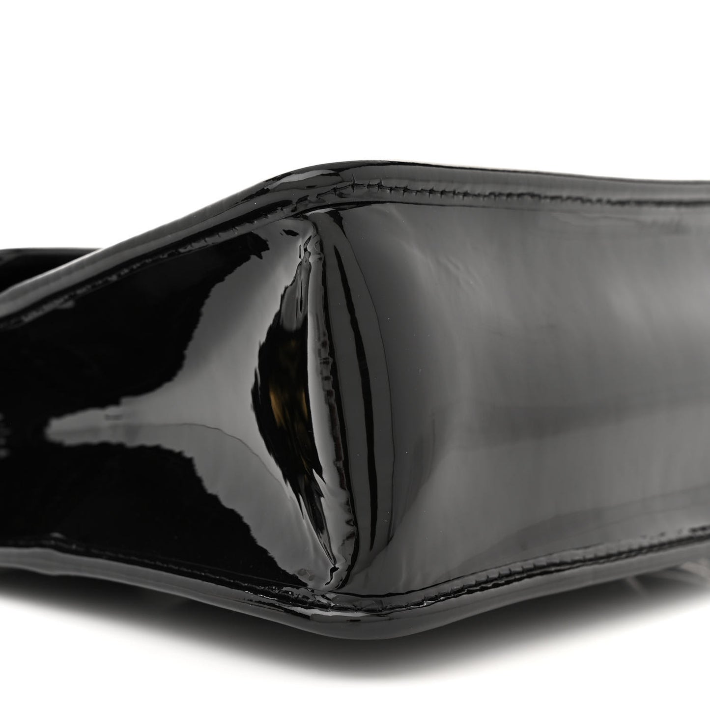 Patent Quilted Mini Graphic Catch Flap Black