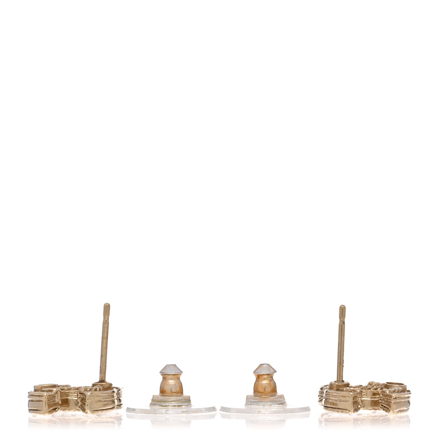 Crystal Pearl CC Earrings Gold