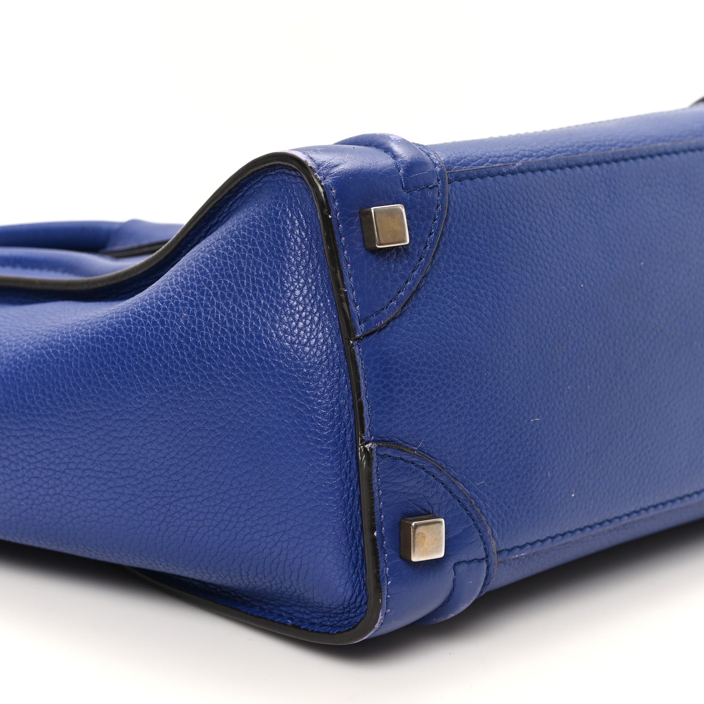 Drummed Calfskin Micro Luggage Indigo