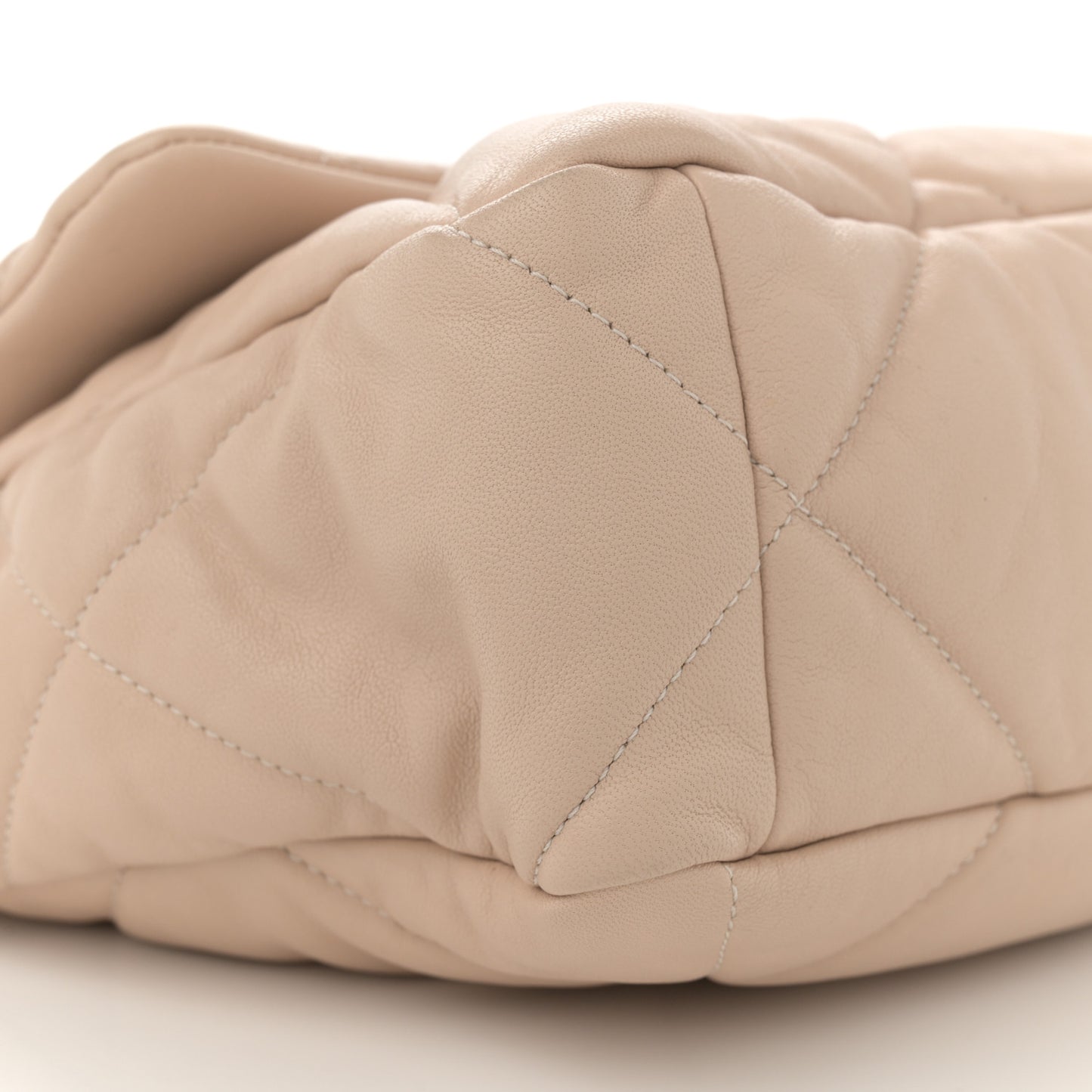 Lambskin Quilted Large Chanel 19 Flap Dark Beige