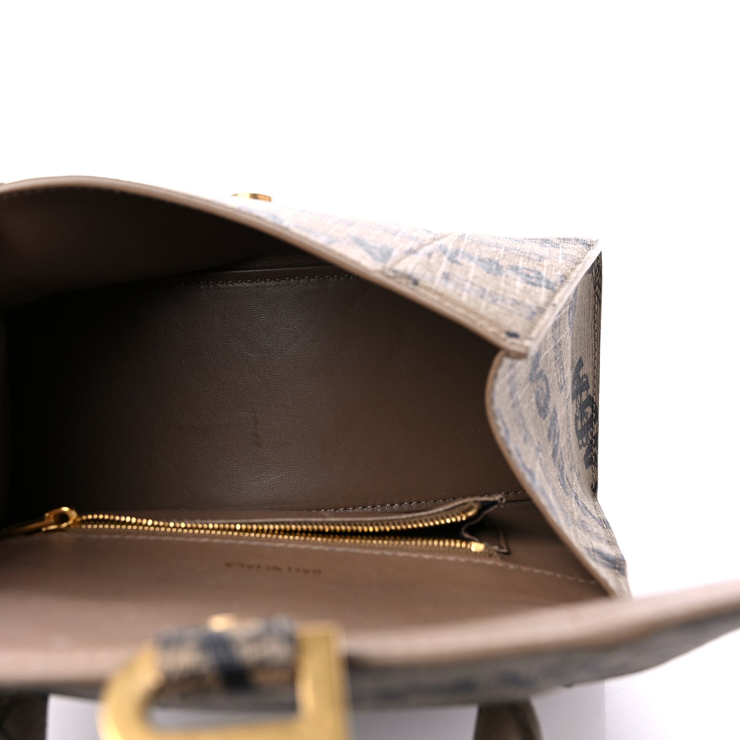 Coated Canvas BB Monogram Logo Print Small Hourglass Top Handle Bag Beige Brown Black