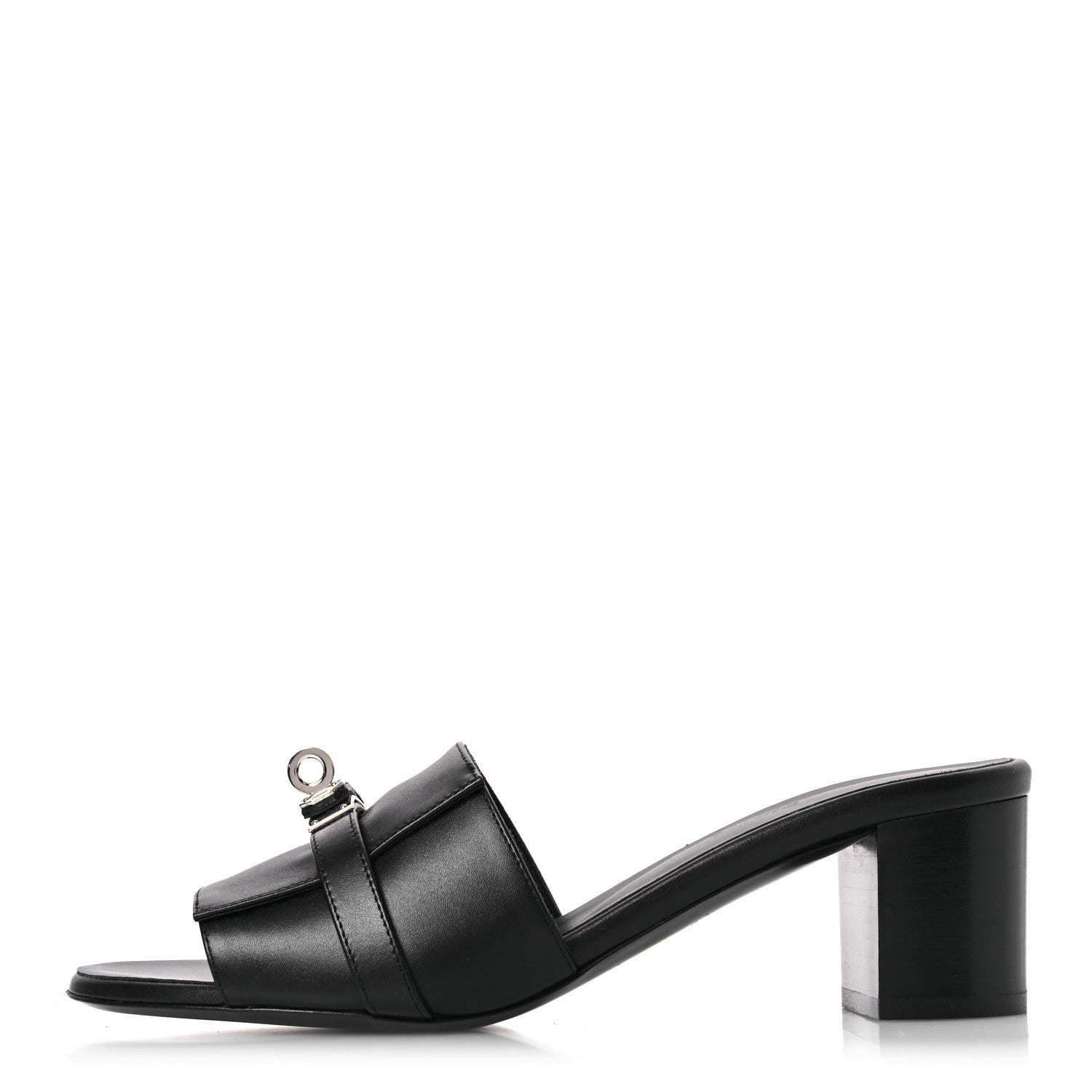 Hermes Calfskin Gigi 50 Sandals 38 Black 1 of 11