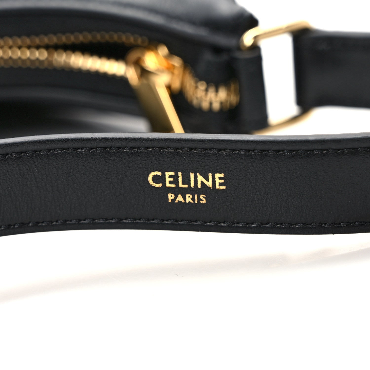 Celine Smooth Calfskin Medium Strap Ava Triomphe Shoulder Bag Black 6 of 9