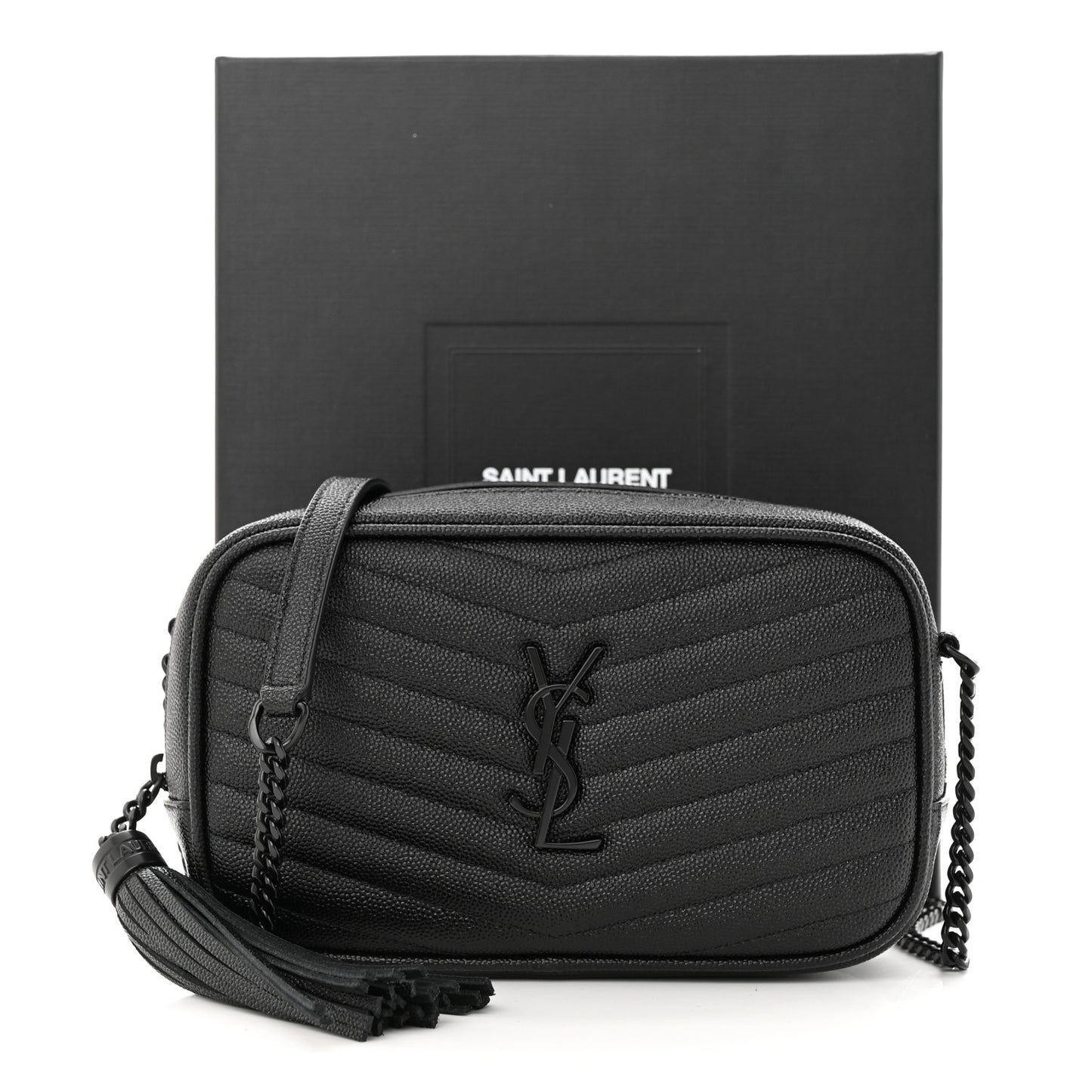 Grain De Poudre Matelasse Monochrome Monogram Mini Lou Camera Bag Black