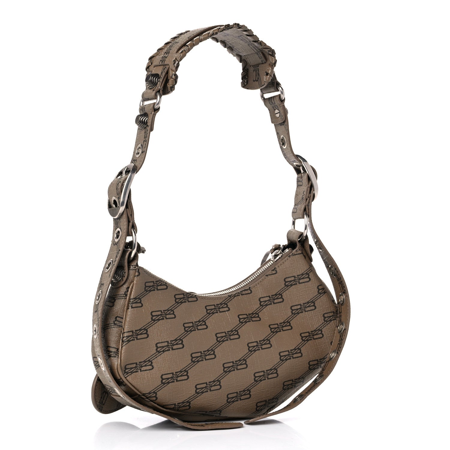 Balenciaga Coated Canvas BB Monogram Le Cagole Shoulder Bag XS Beige Brown 4 of 10
