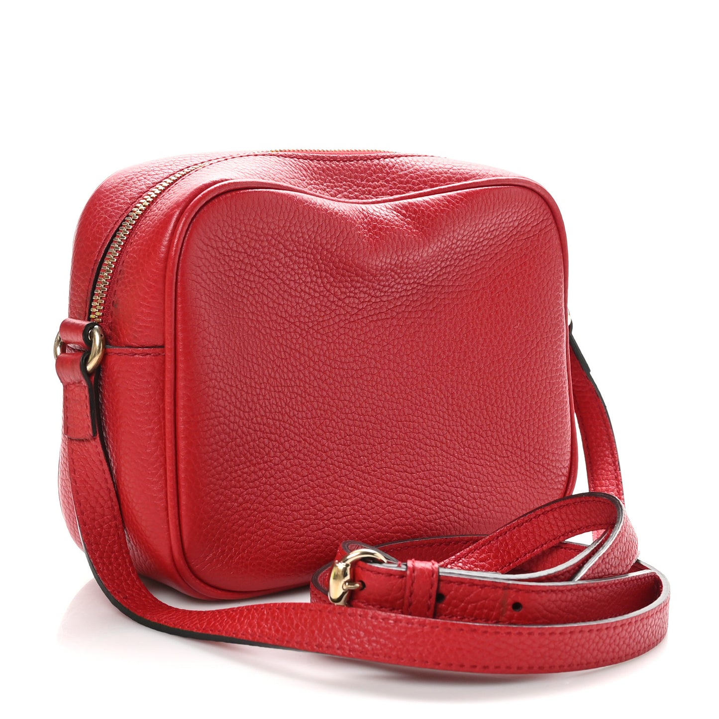 Pebbled Calfskin Small Soho Disco Bag Vibrant Red