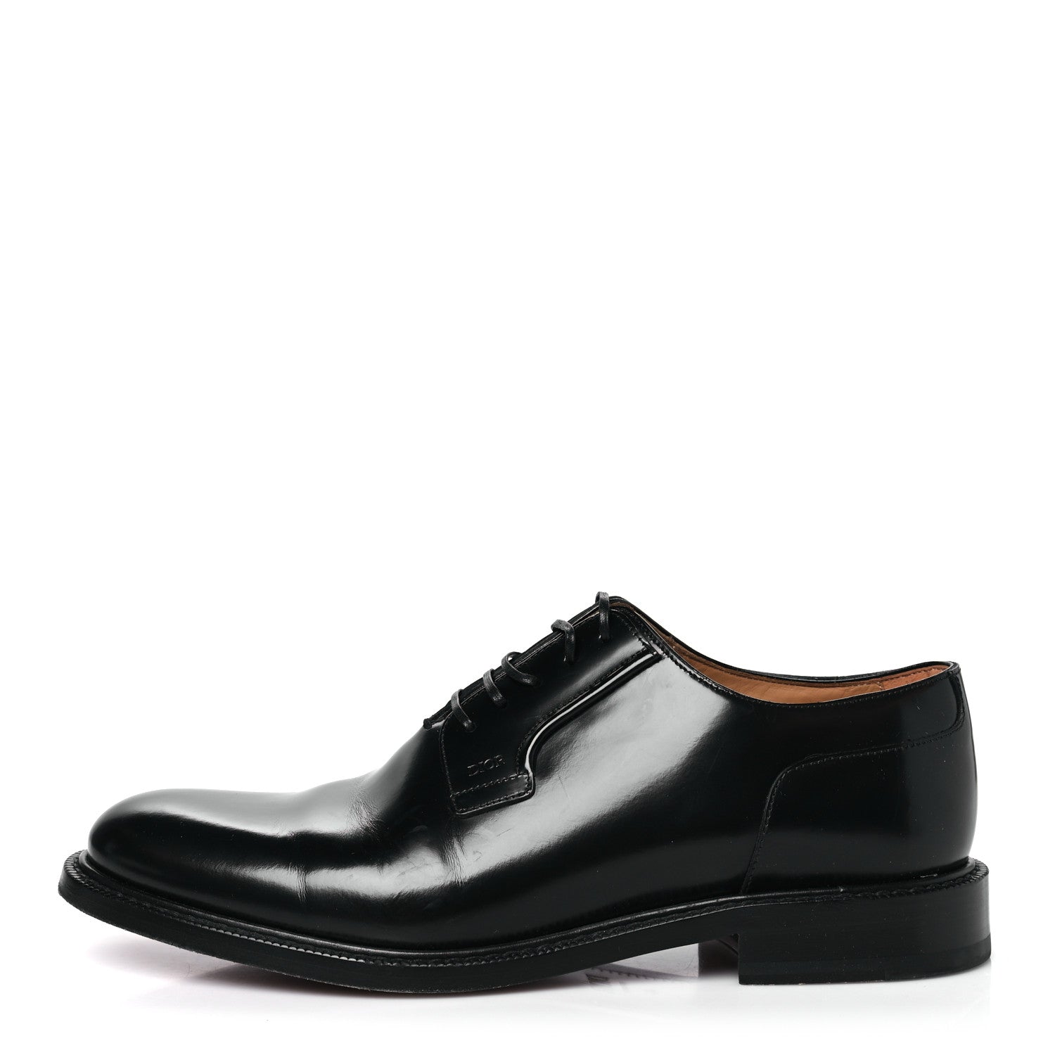 Christian Dior Polished Calfskin Mens Derby Shoes 44 Black 1 of 9