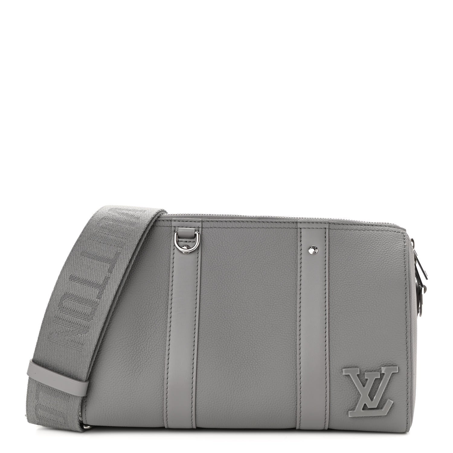 Louis Vuitton Grained Calfskin Aerogram City Keepall Gris 954333