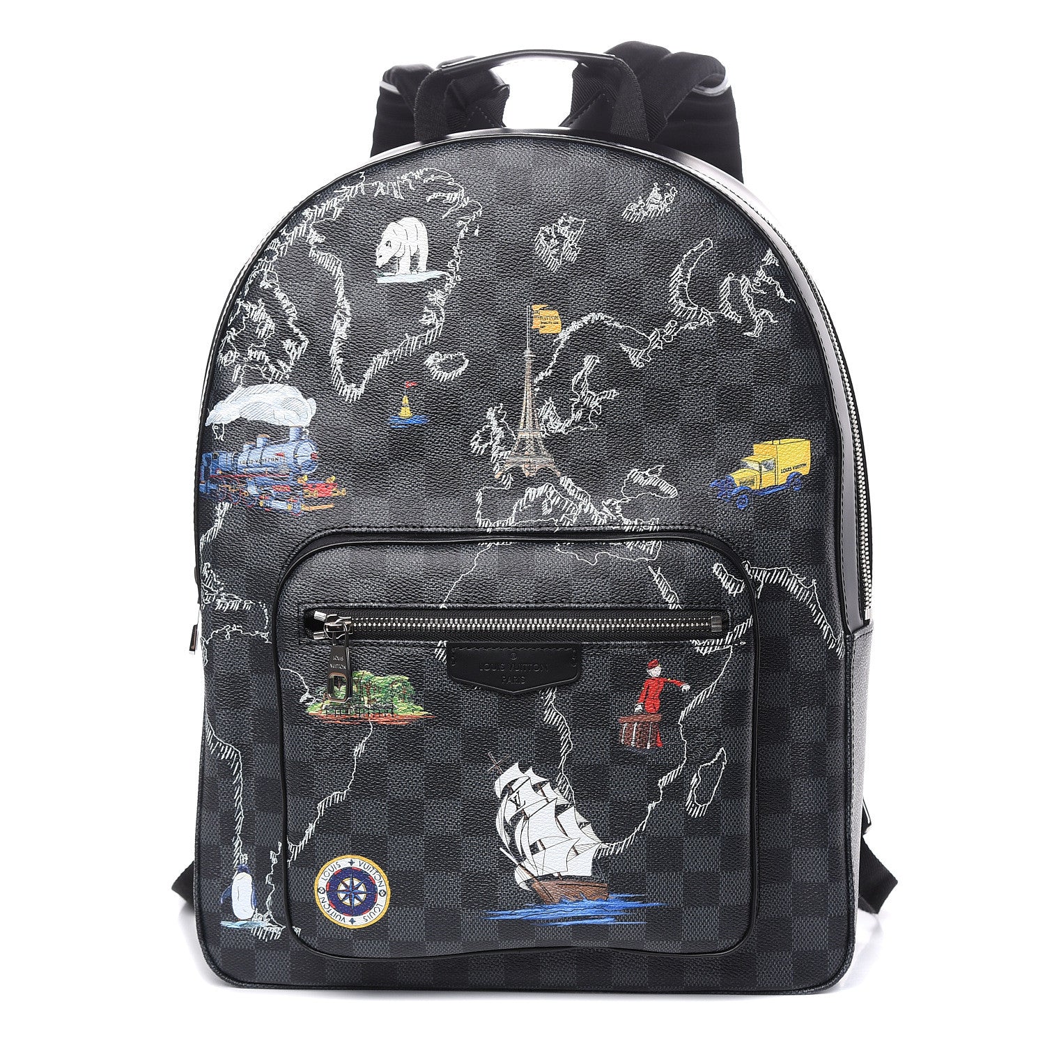 celebrity louis vuitton josh backpack Louis Vuitton Damier Graphite World Map Josh Backpack 489754 – FASHIONPHILE