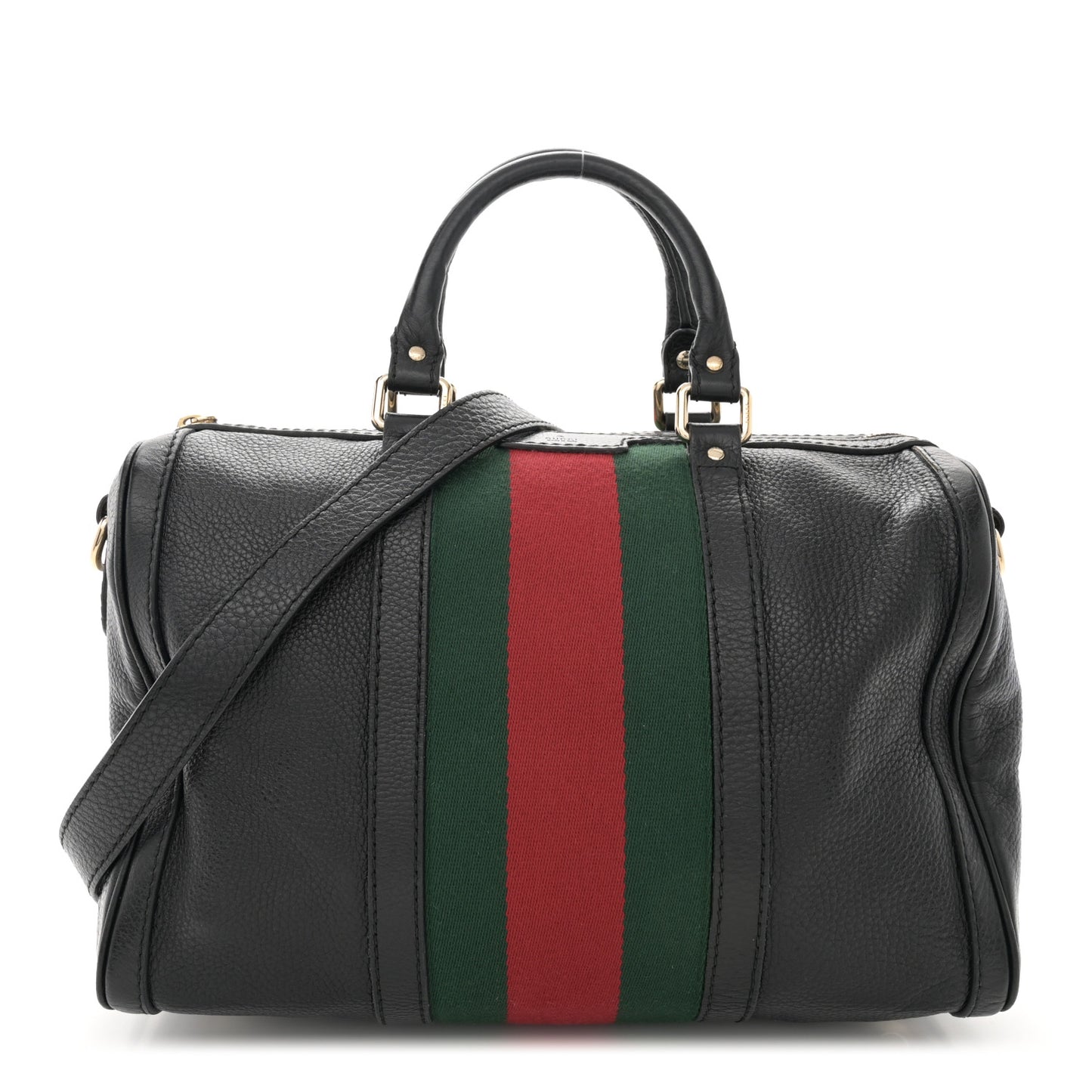 Calfskin Vintage Web Medium Boston Black