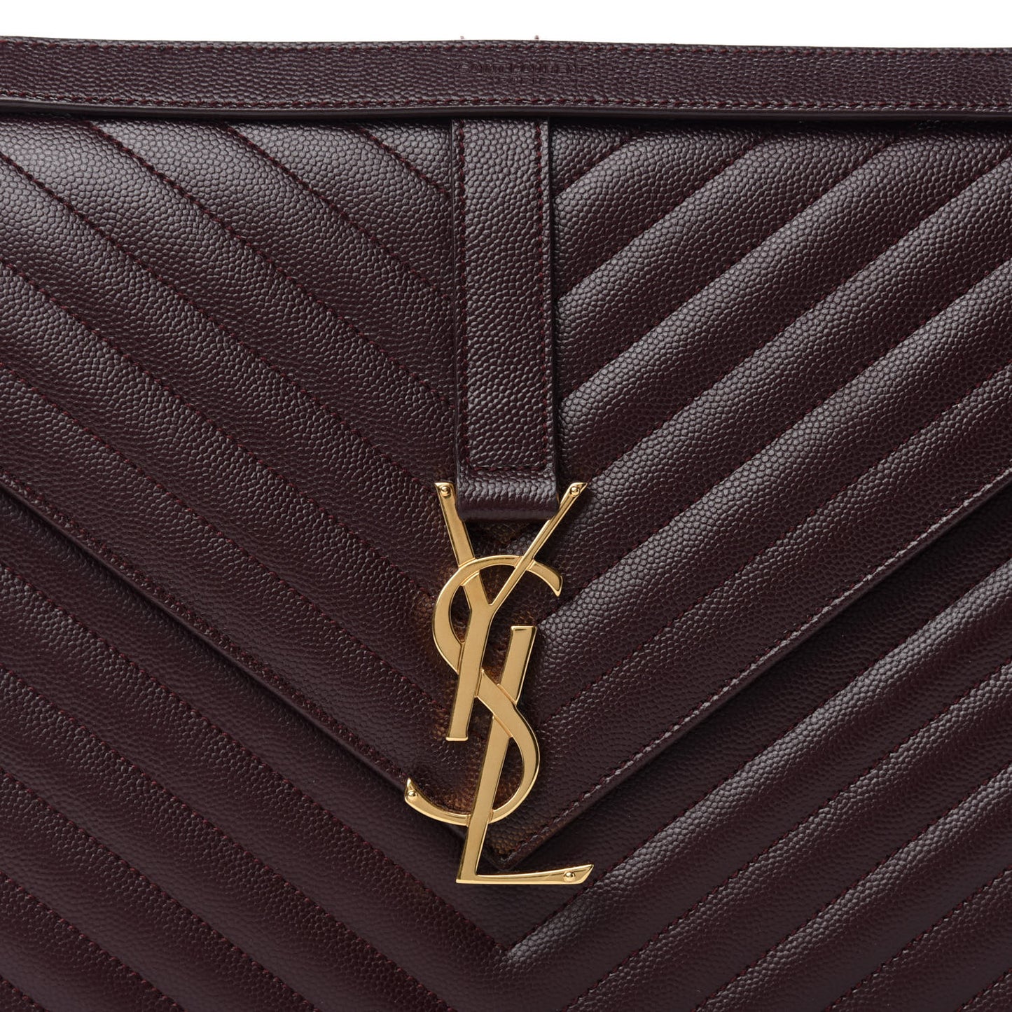 Grain De Poudre Matelasse Chevron Large Monogram Satchel Rouge Legion