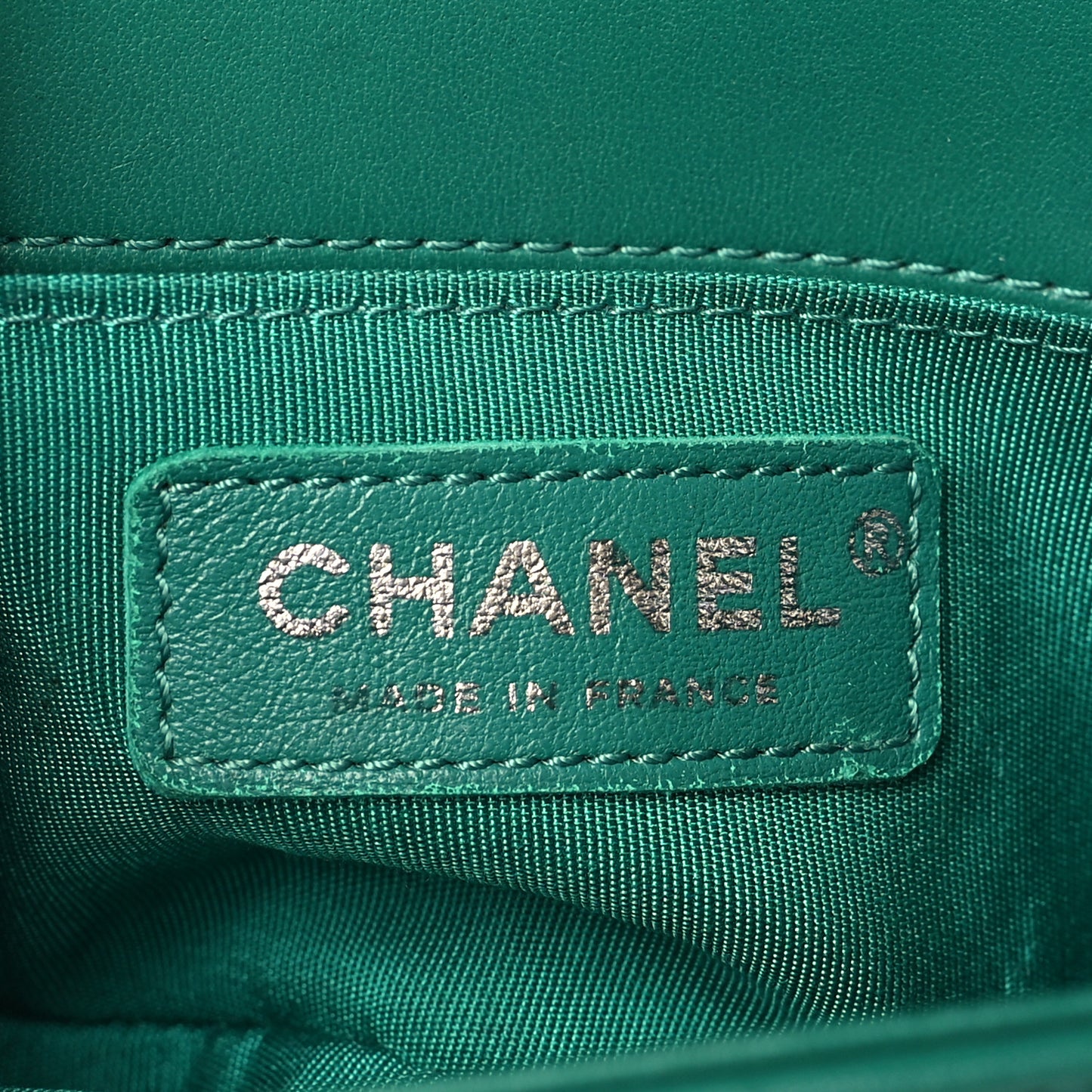 Lambskin Quilted Small Boy Flap Green