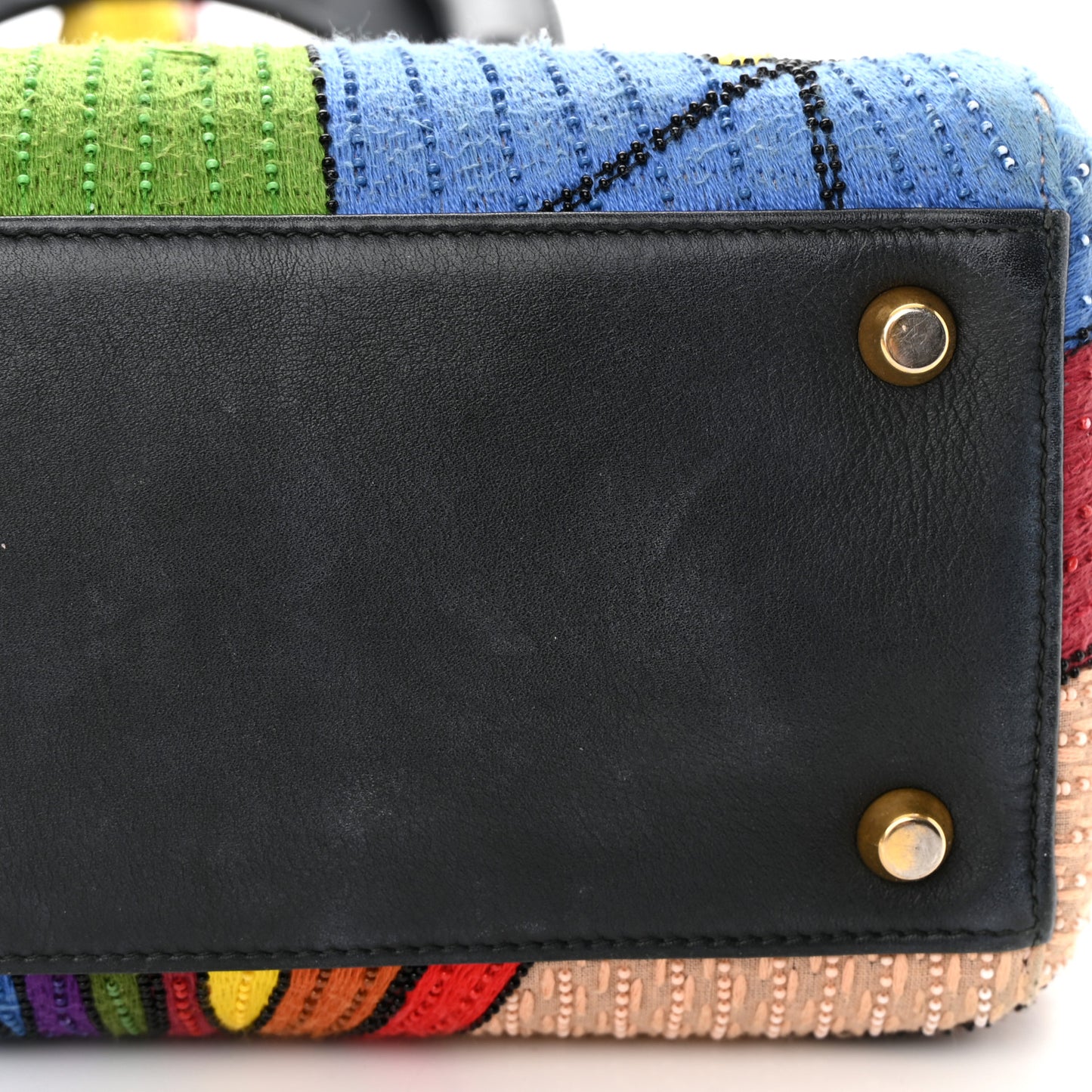 Silk Calfskin Beaded Tarot Judgement Medium Lady Dior Multicolor