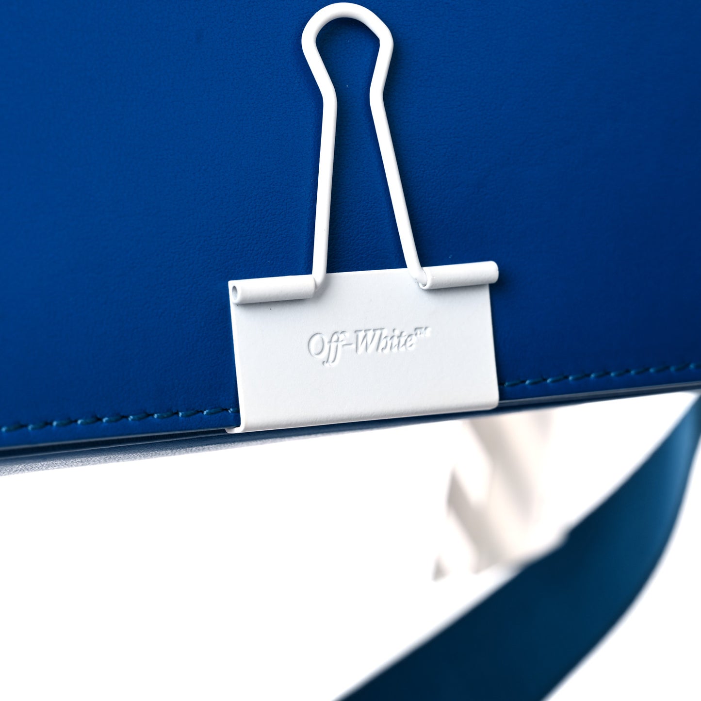 Calfskin Binder Clip Bag Blue