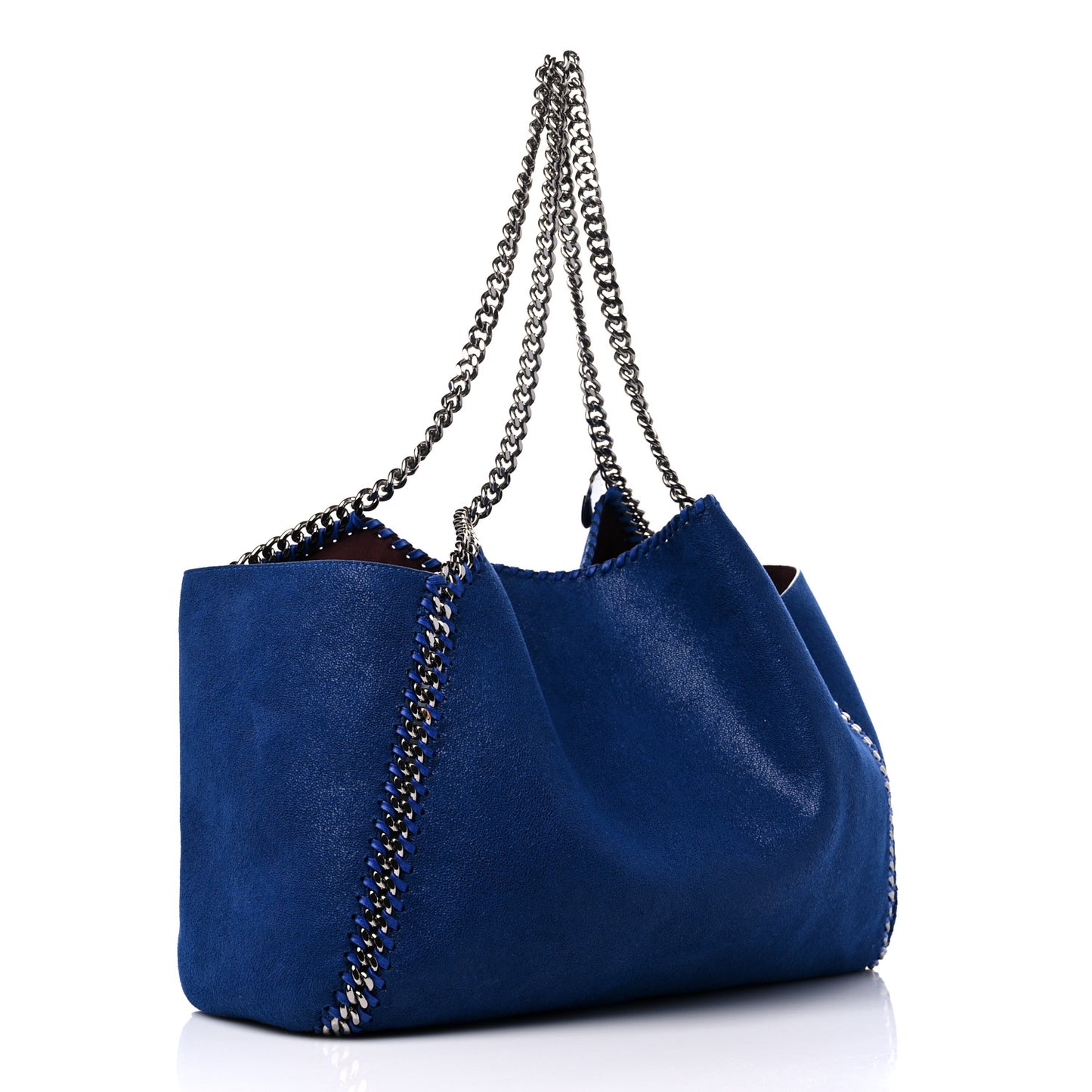 Chamois Shiny Dotted Reversible Tote Blue