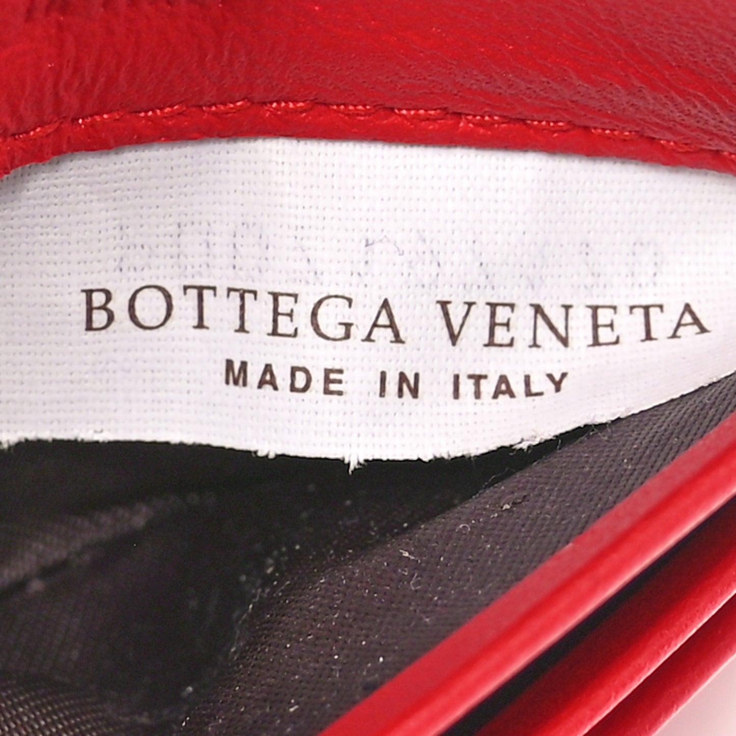 Nappa Intrecciato Woven Card Holder New Red