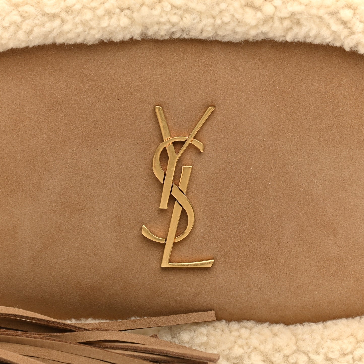 Suede Shearling Lou Belt Bag Natural Tan