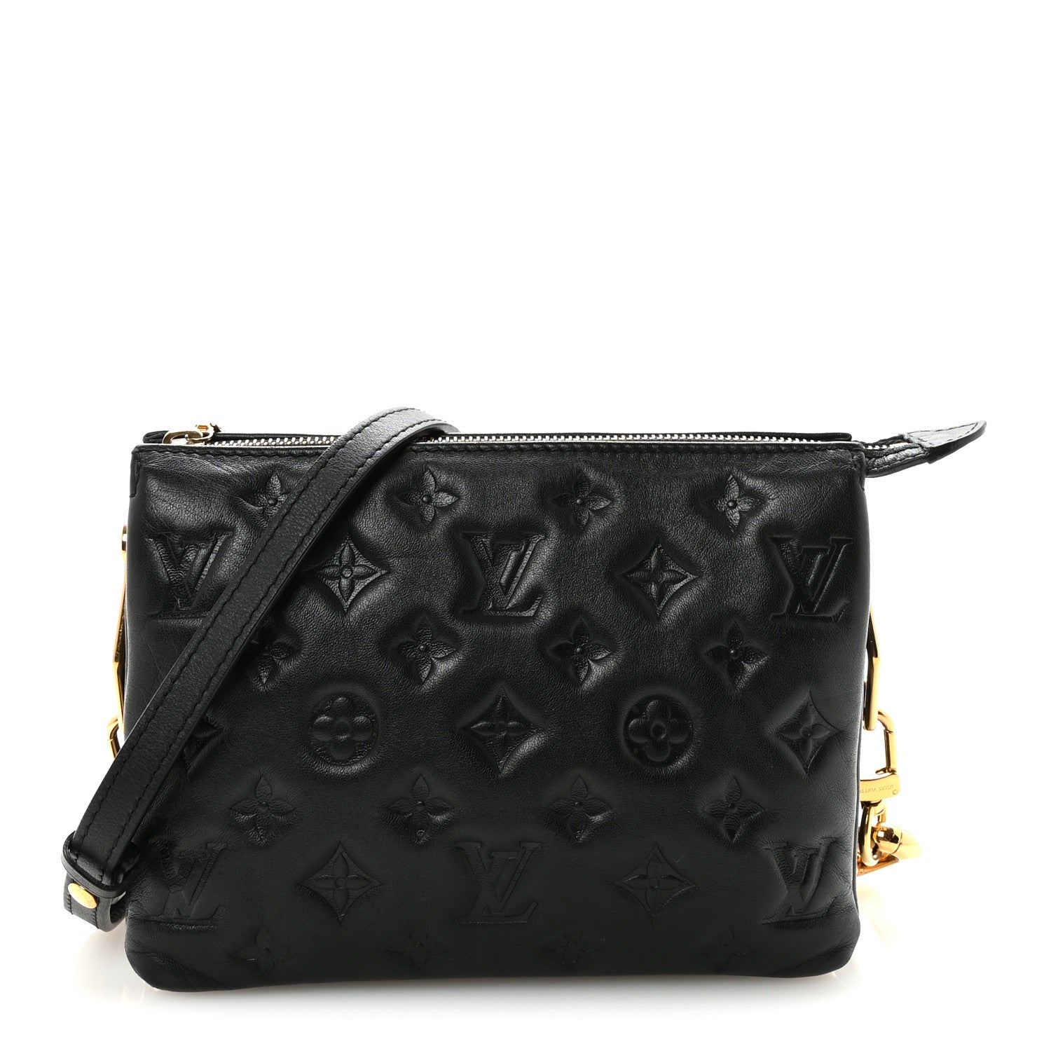 Louis Vuitton Lambskin Embossed Monogram Coussin BB Black 1864831
