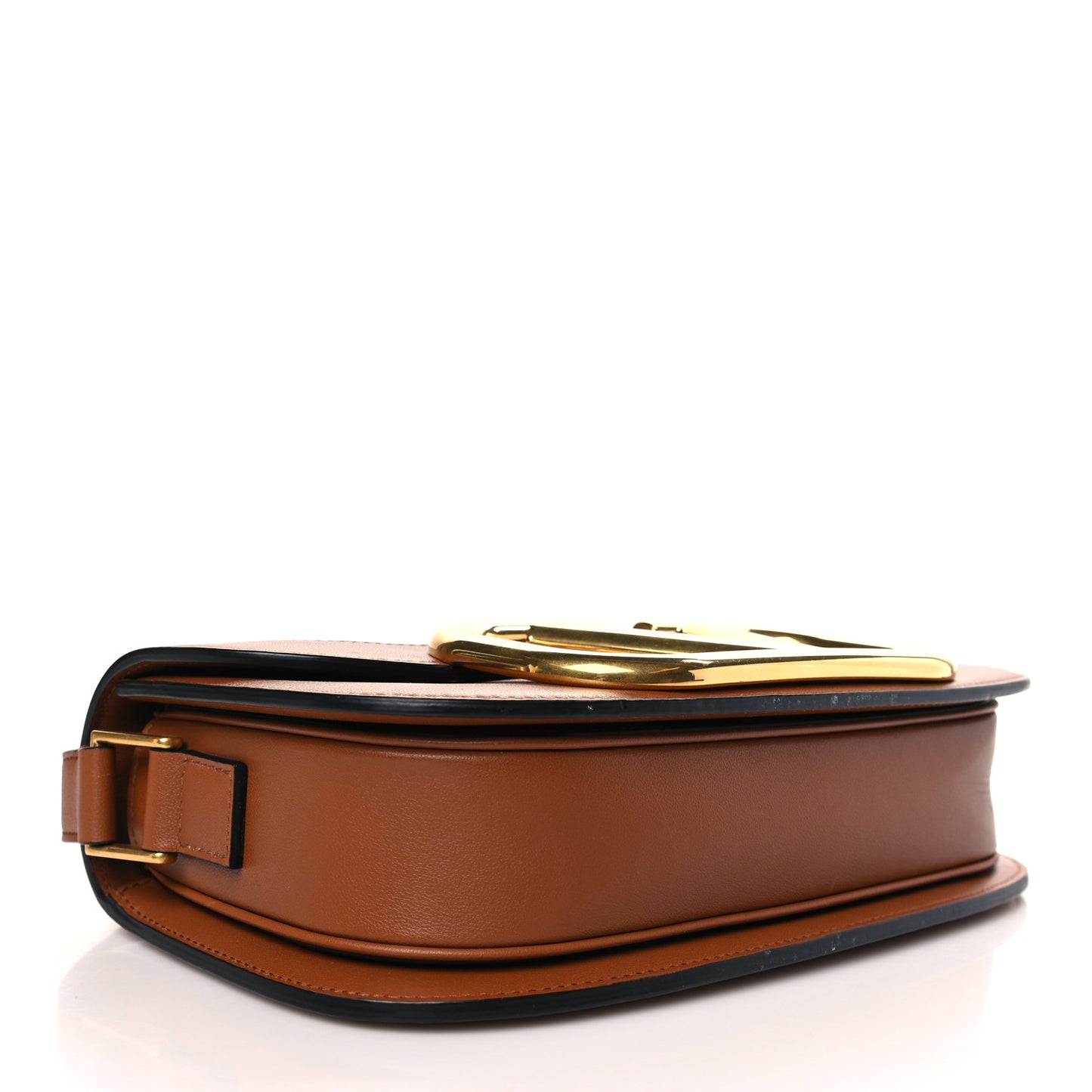 Smooth Calfskin Supervee Shoulder Bag Saddle Brown