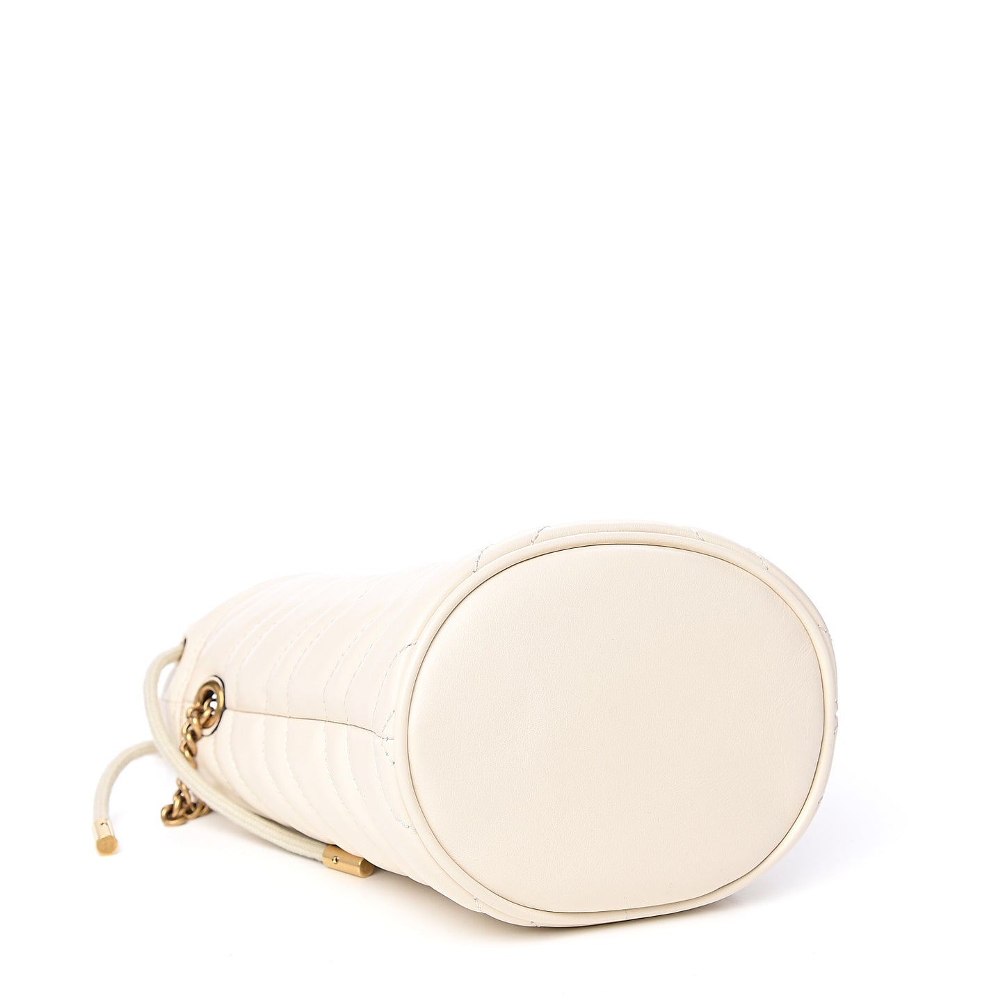 Calfskin Matelasse Mini GG Marmont 2.0 Bucket Bag White