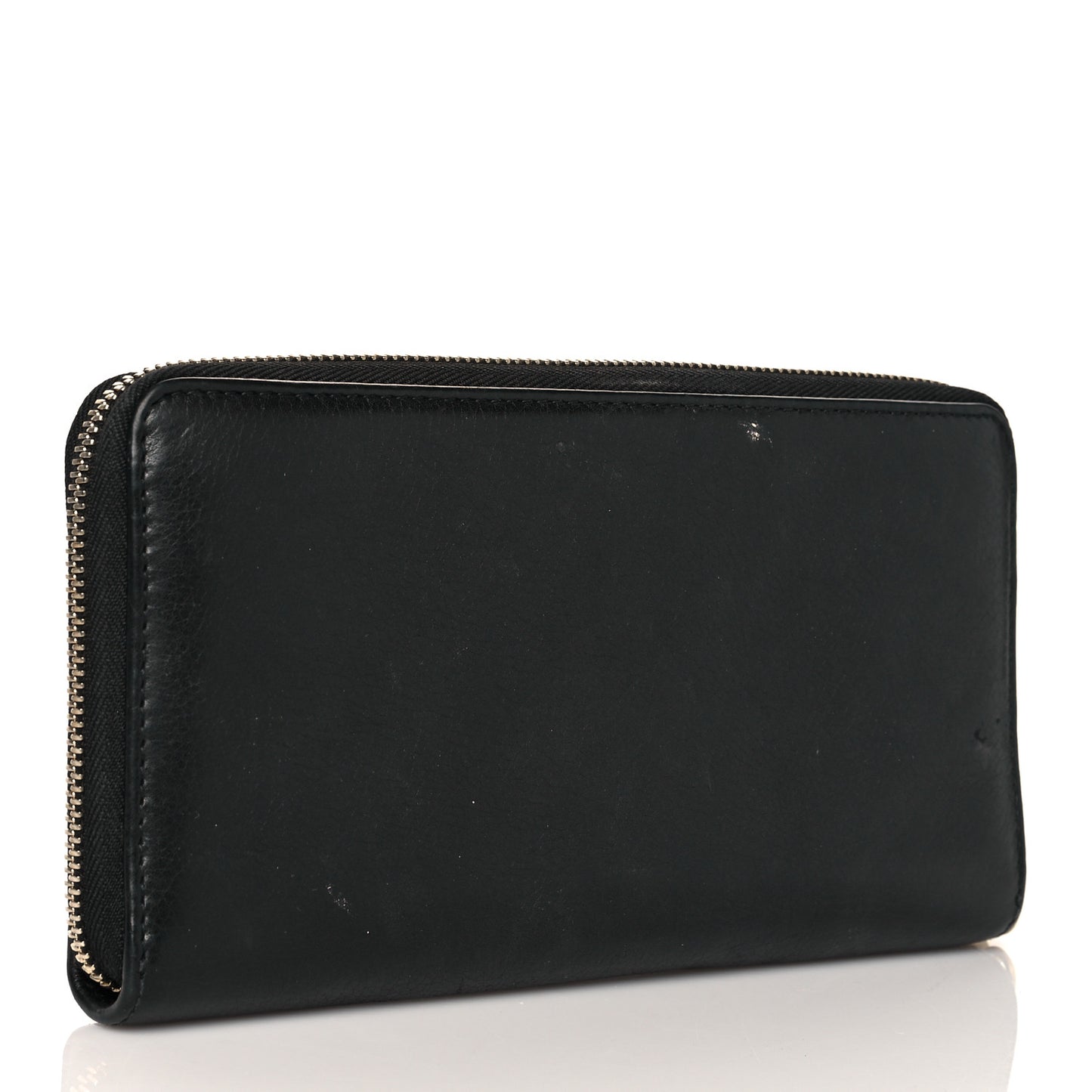 Pebbled Calfskin Soho Zip Around Wallet Black