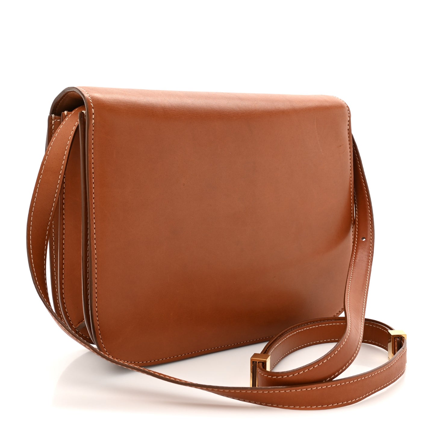 Natural Calfskin Medium Classic Box Flap Bag Tan