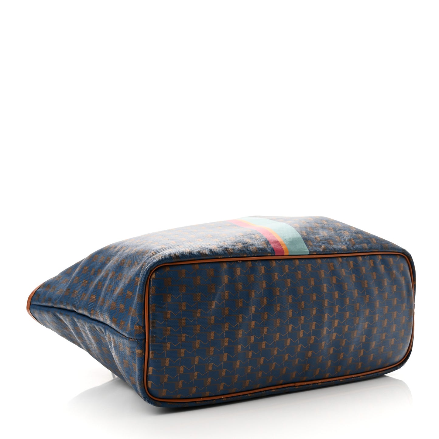 Grained Calfskin Canvas 1920 Oh! Tote Ruban Duo MM Indigo Bronze Cognac
