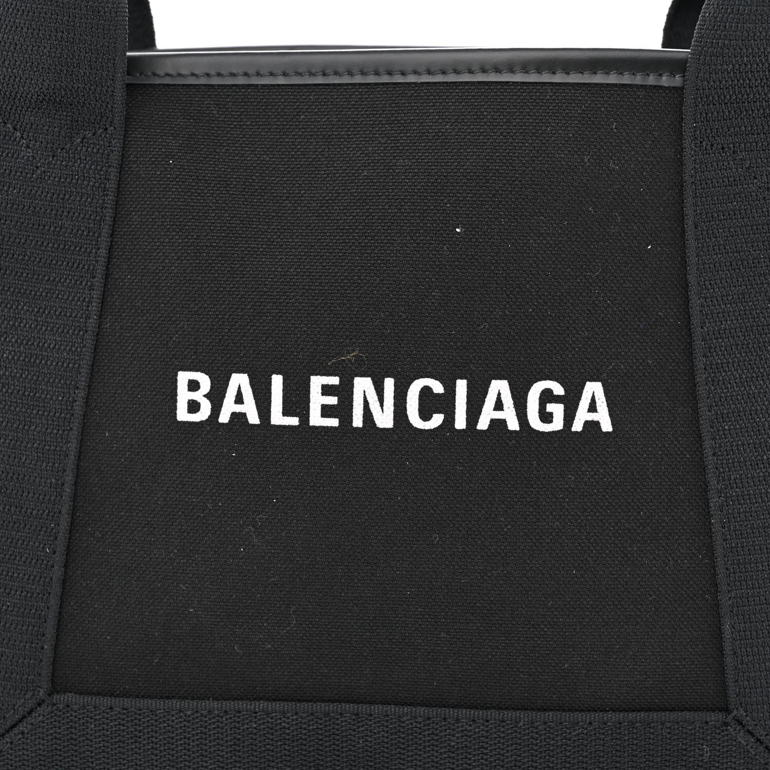 Balenciaga Cotton Canvas Calfskin Navy Cabas XS Black 10 of 12