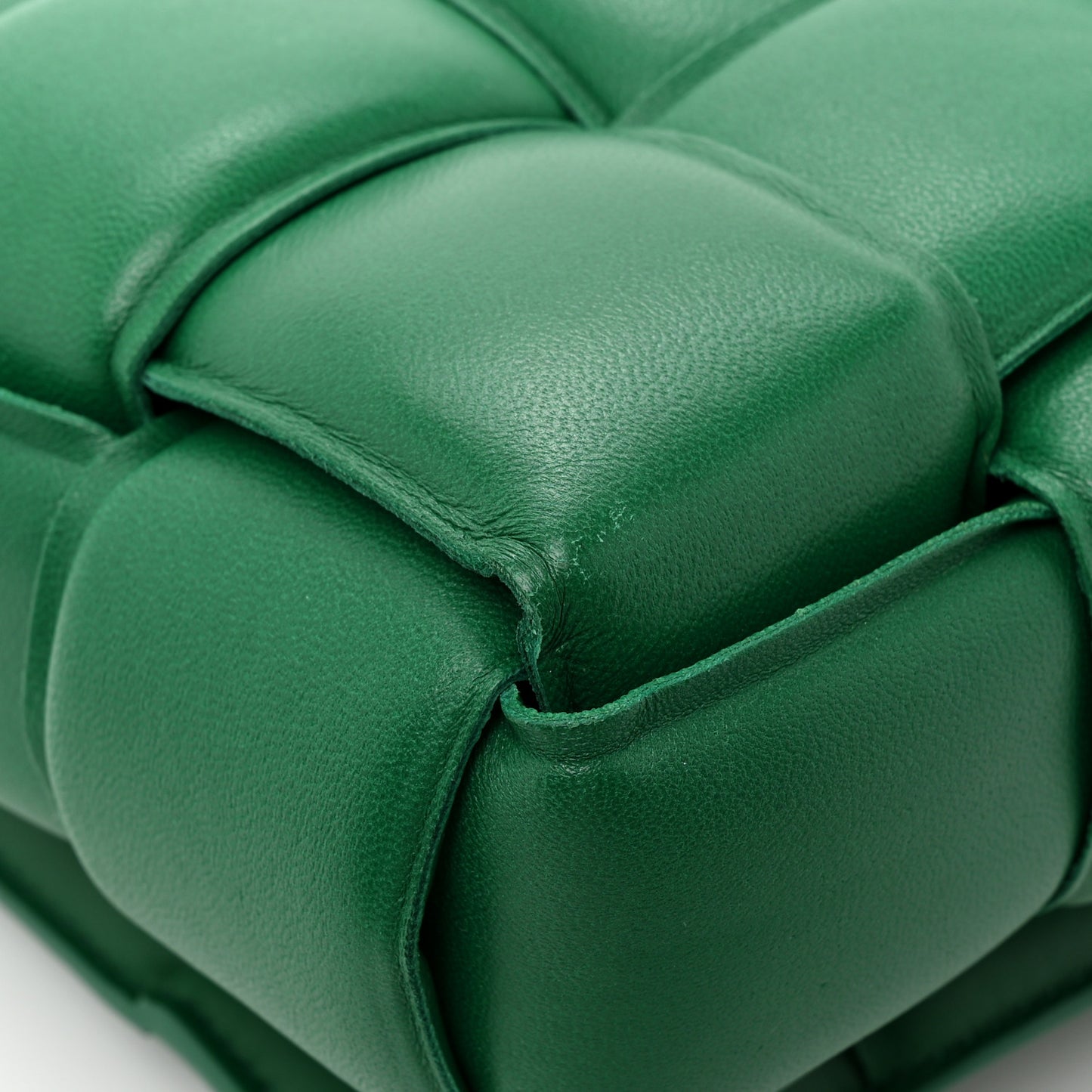 Lambskin Maxi Intreccio Padded Chain Cassette Crossbody Bag Racing Green