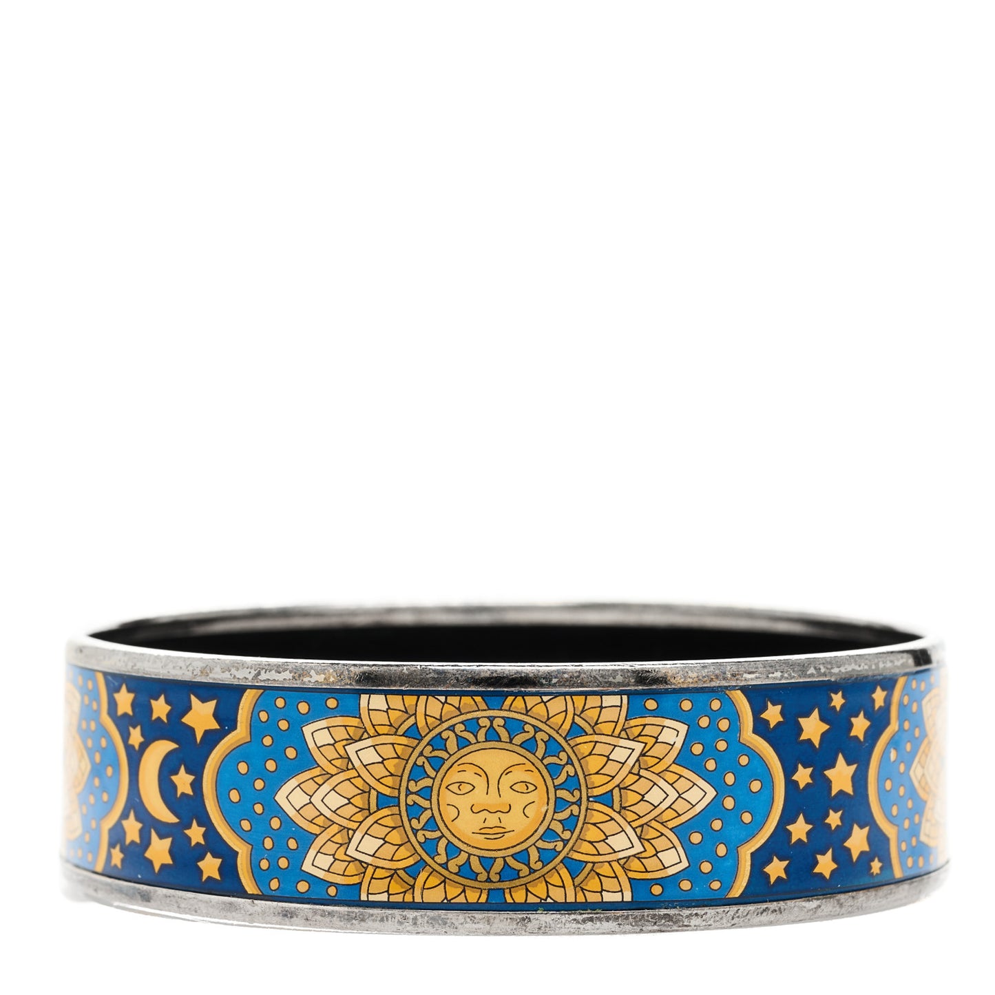 Enamel Printed Wide Sun Moon Stars Bracelet 70