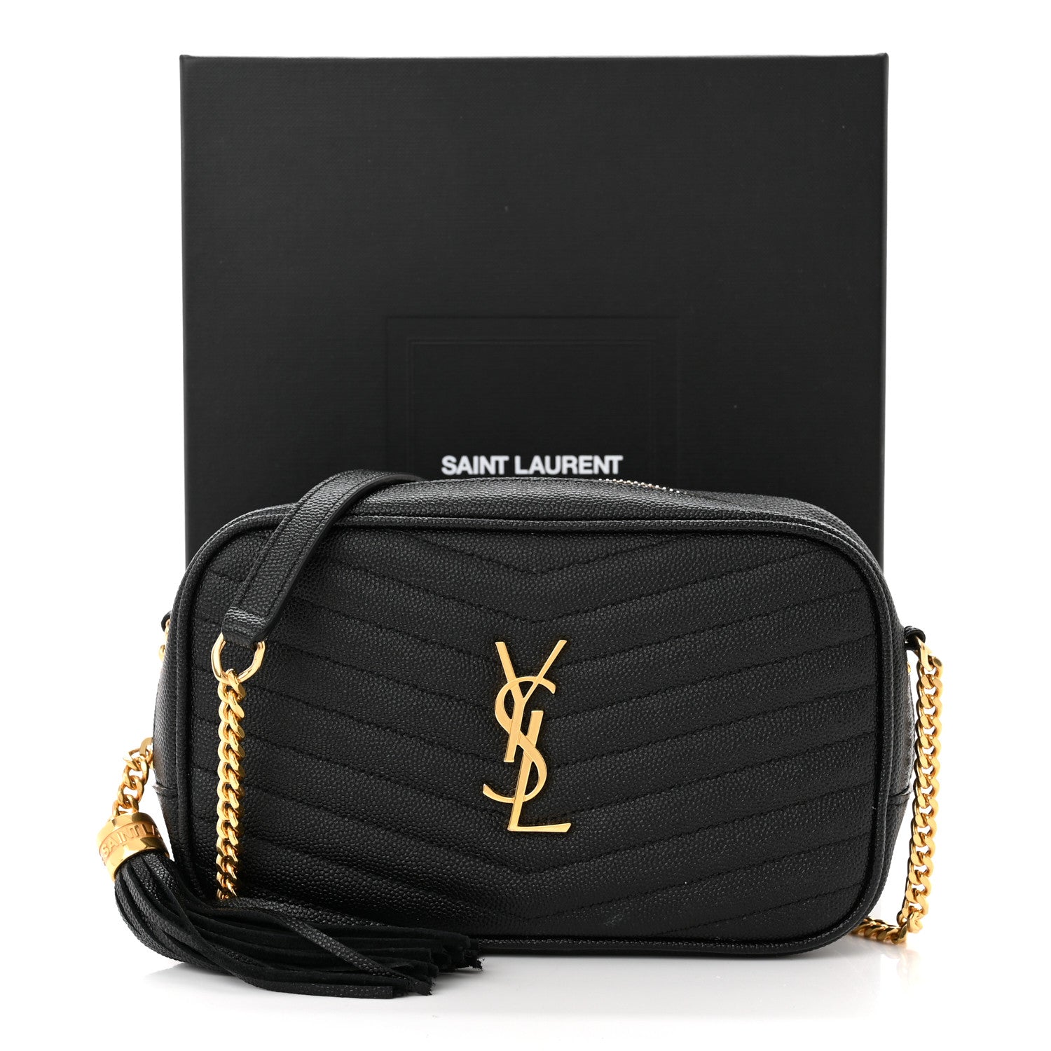 Saint Laurent Grain De Poudre Matelasse Monogram Mini Lou Camera Bag Black 11 of 11