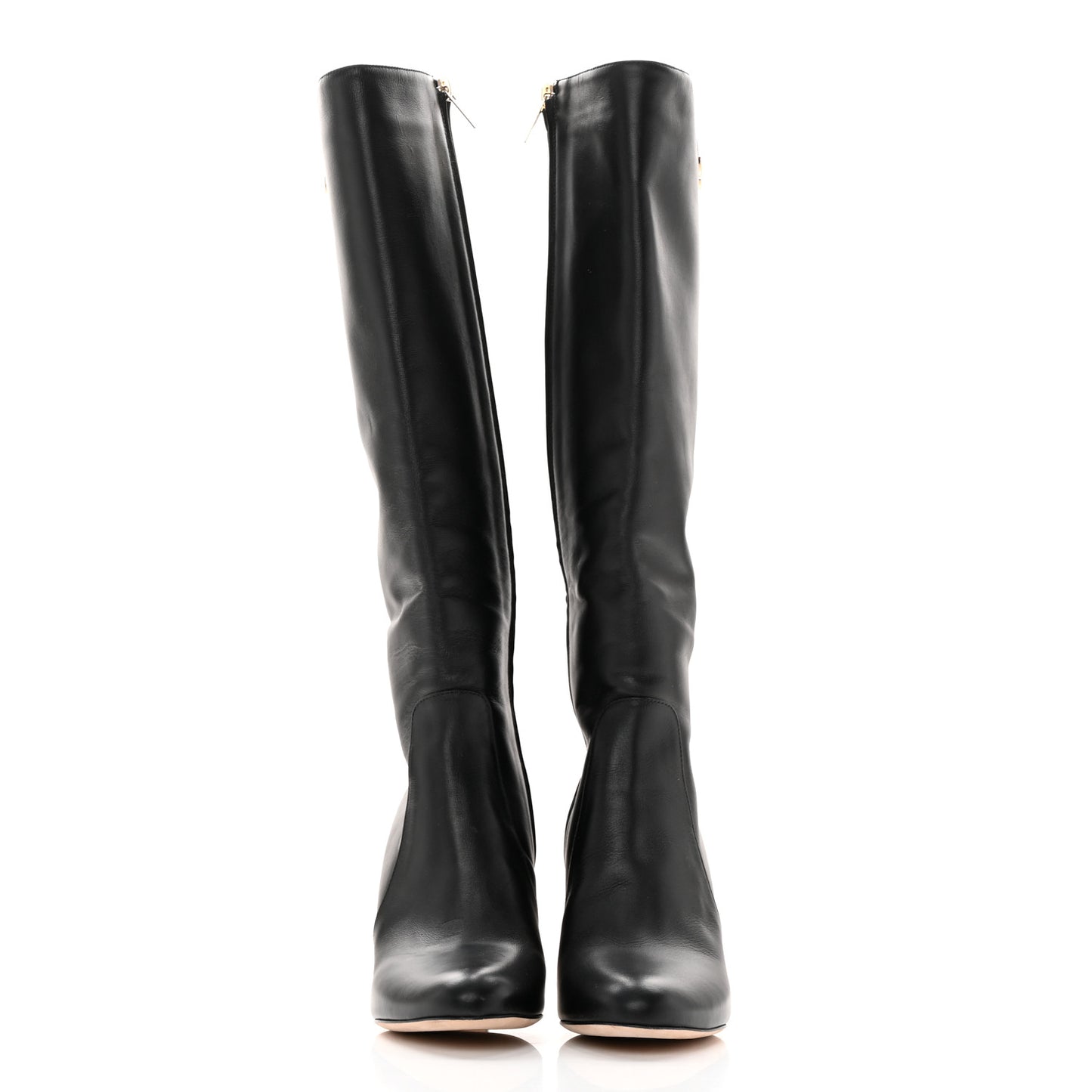 Shiny Calfskin Mahesa 85 Knee High Boots 36 Black