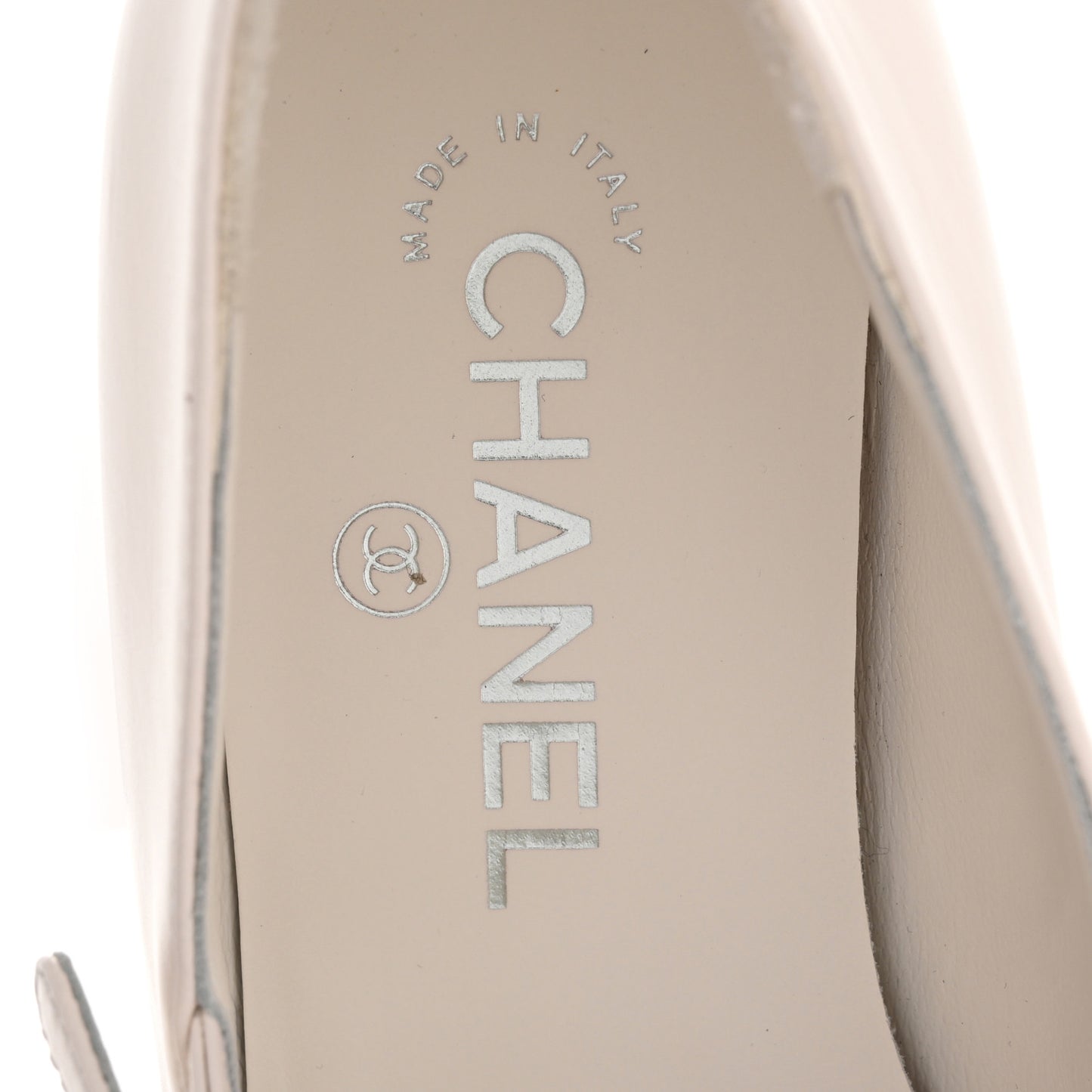 Lambskin Grosgrain Pearl Mary Jane Flats 36 White Black