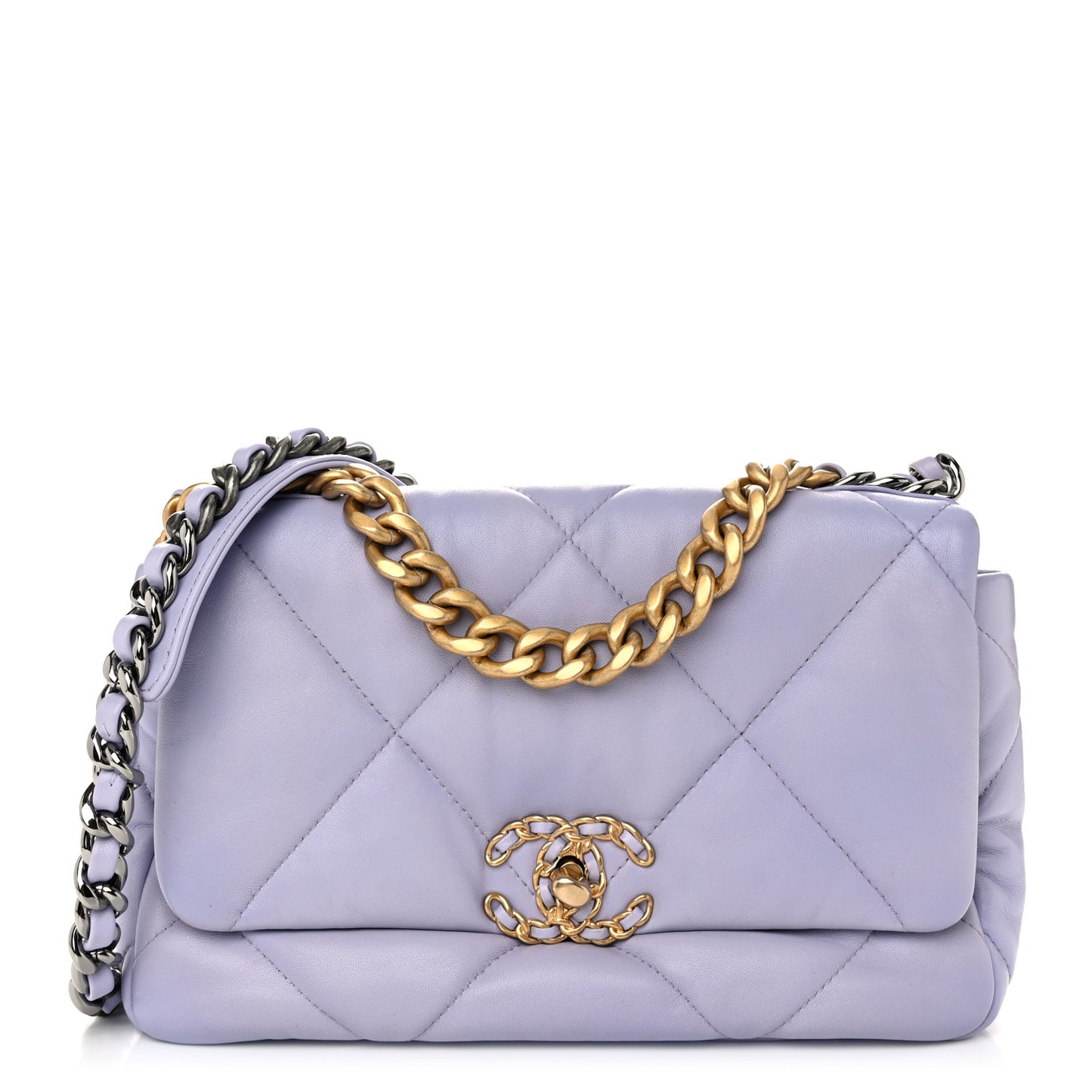 Lambskin Quilted Medium Chanel 19 Flap Light Purple