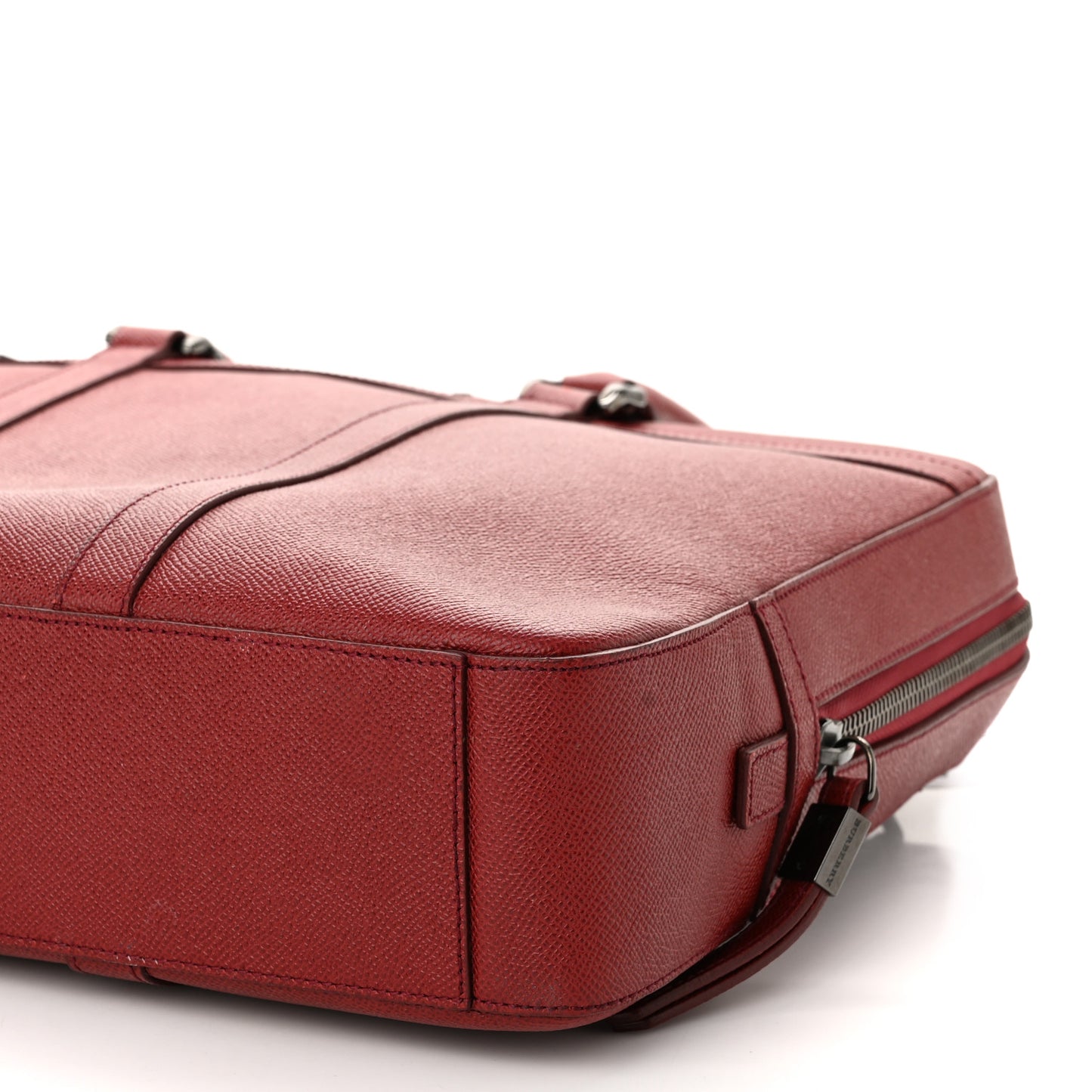 Textured Calfskin Small Newberg Briefcase Red