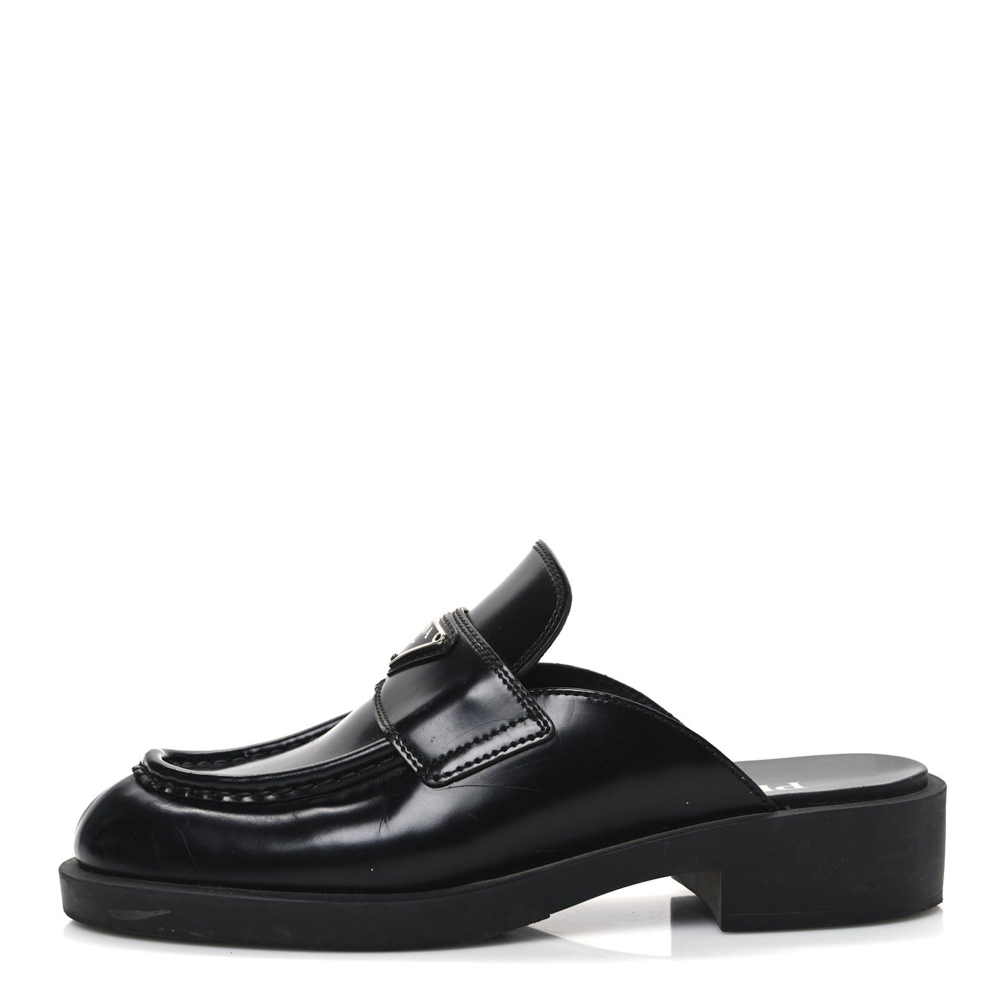 Spazzolato Triangle 40mm Loafer Mules 37.5 Black