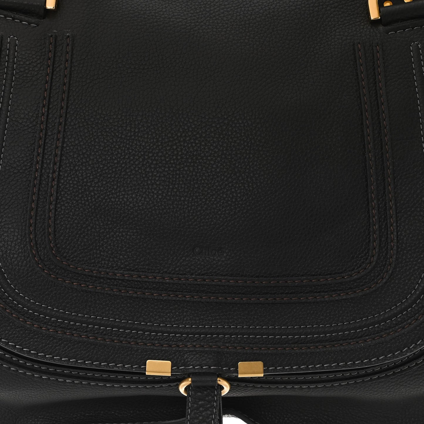Calfskin Large Marcie Satchel Black