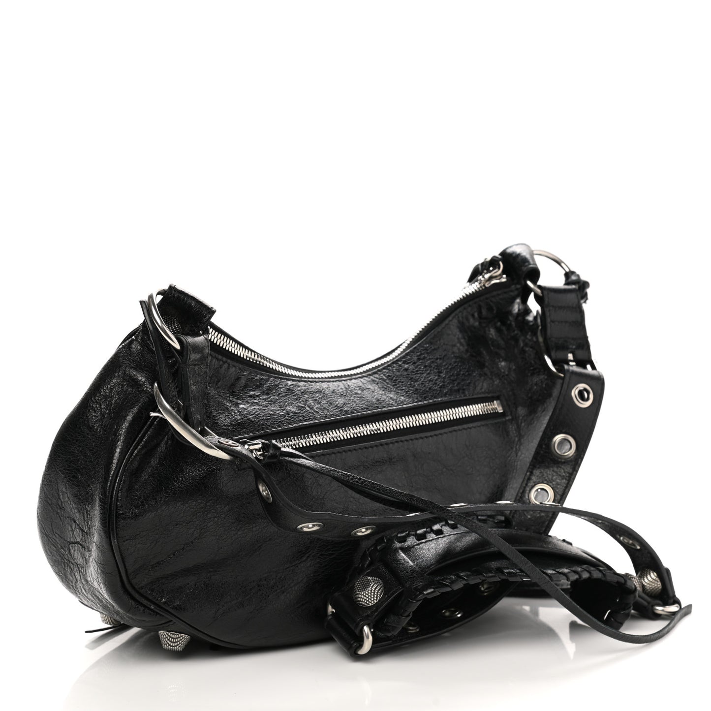 Agneau Arena Small Le Cagole Shoulder Bag Black