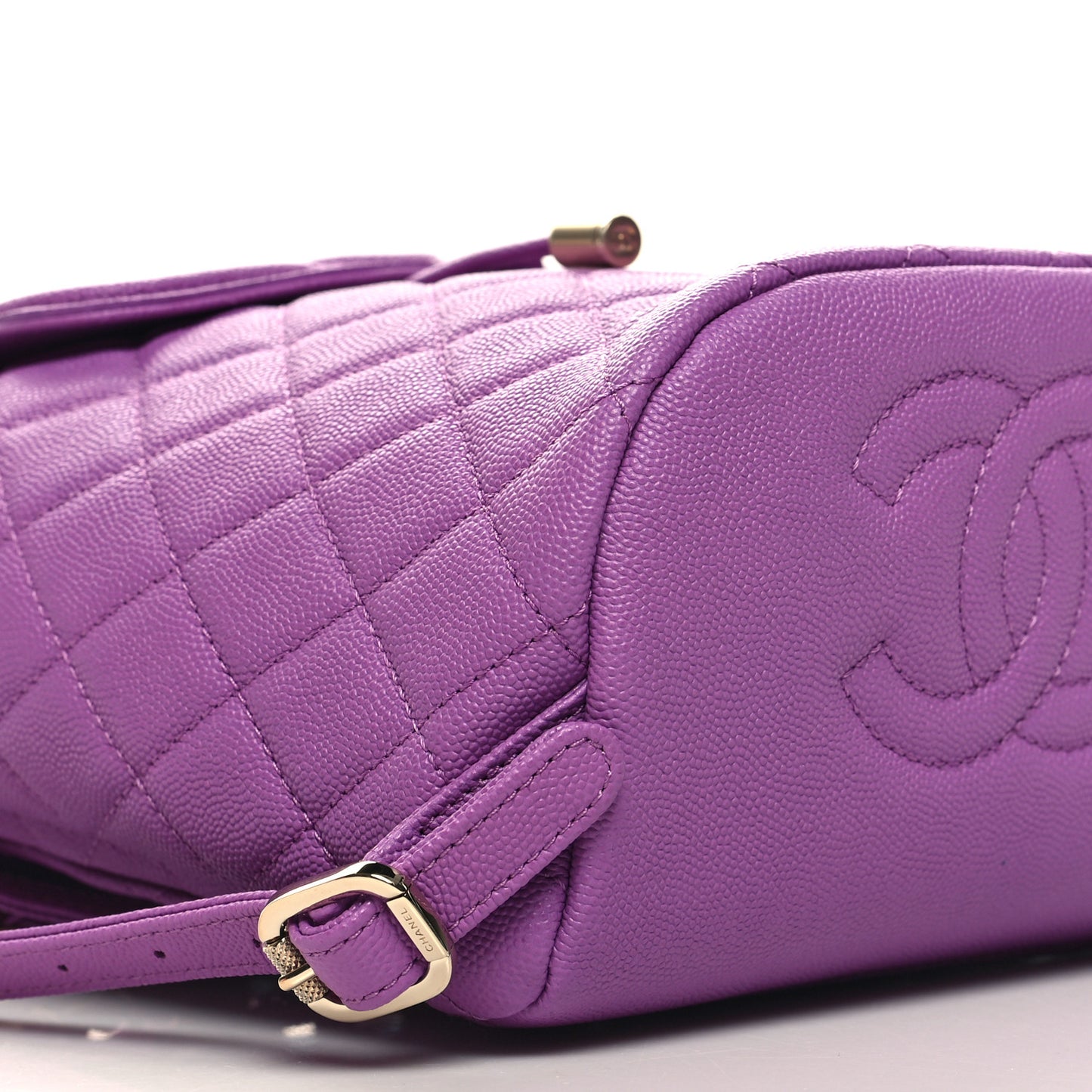 Caviar Quilted Small Filigree Backpack Purple